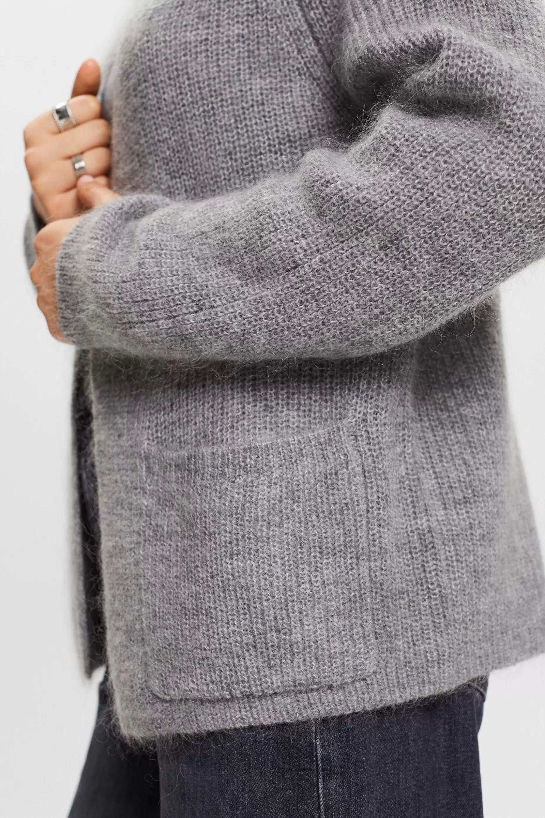 ESPRIT Open-Front Rib-Knit Cardigan at our Online Shop *Women Sweaters