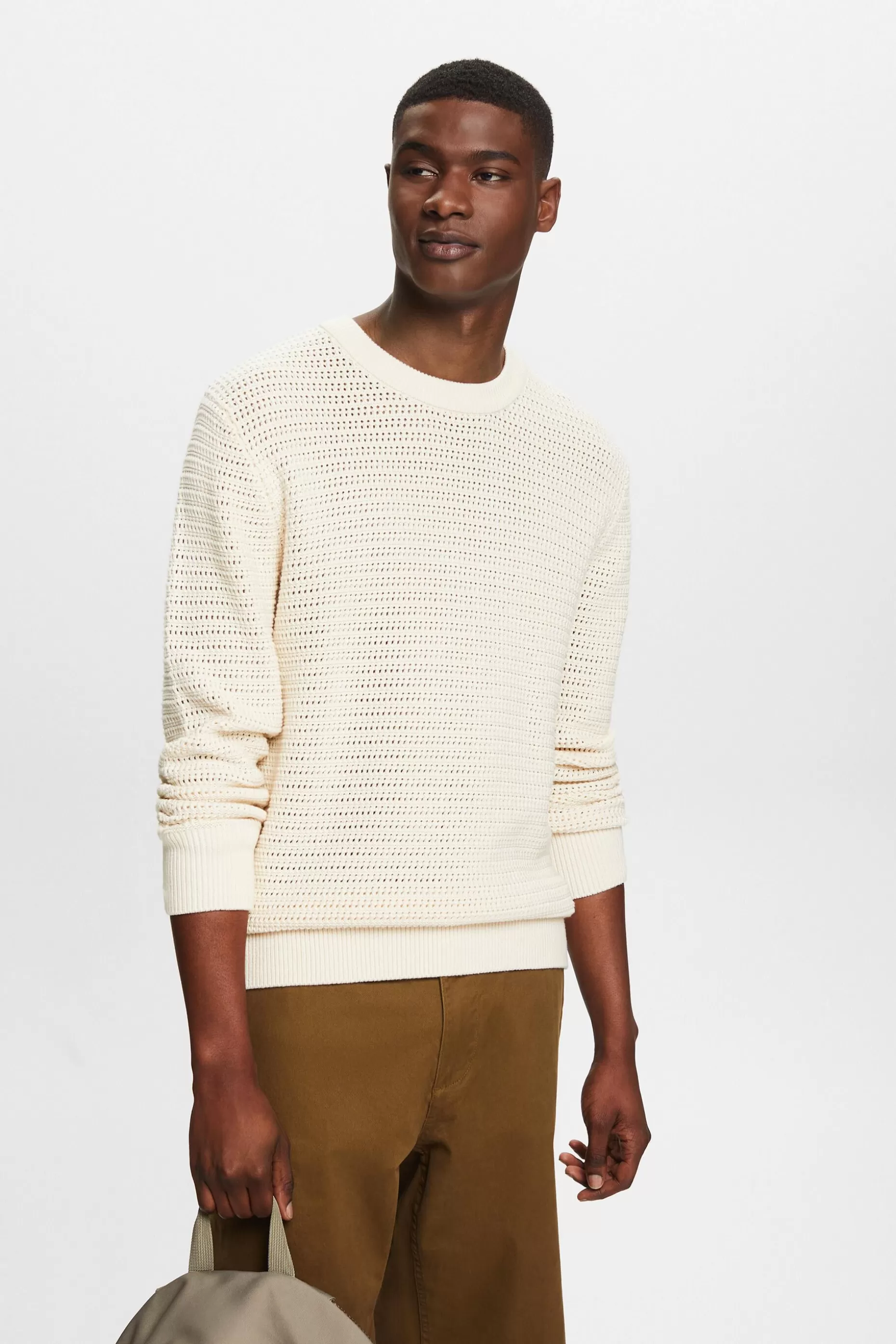 ESPRIT Open-Knit Crewneck Sweater at our Online Shop *Men Sweaters