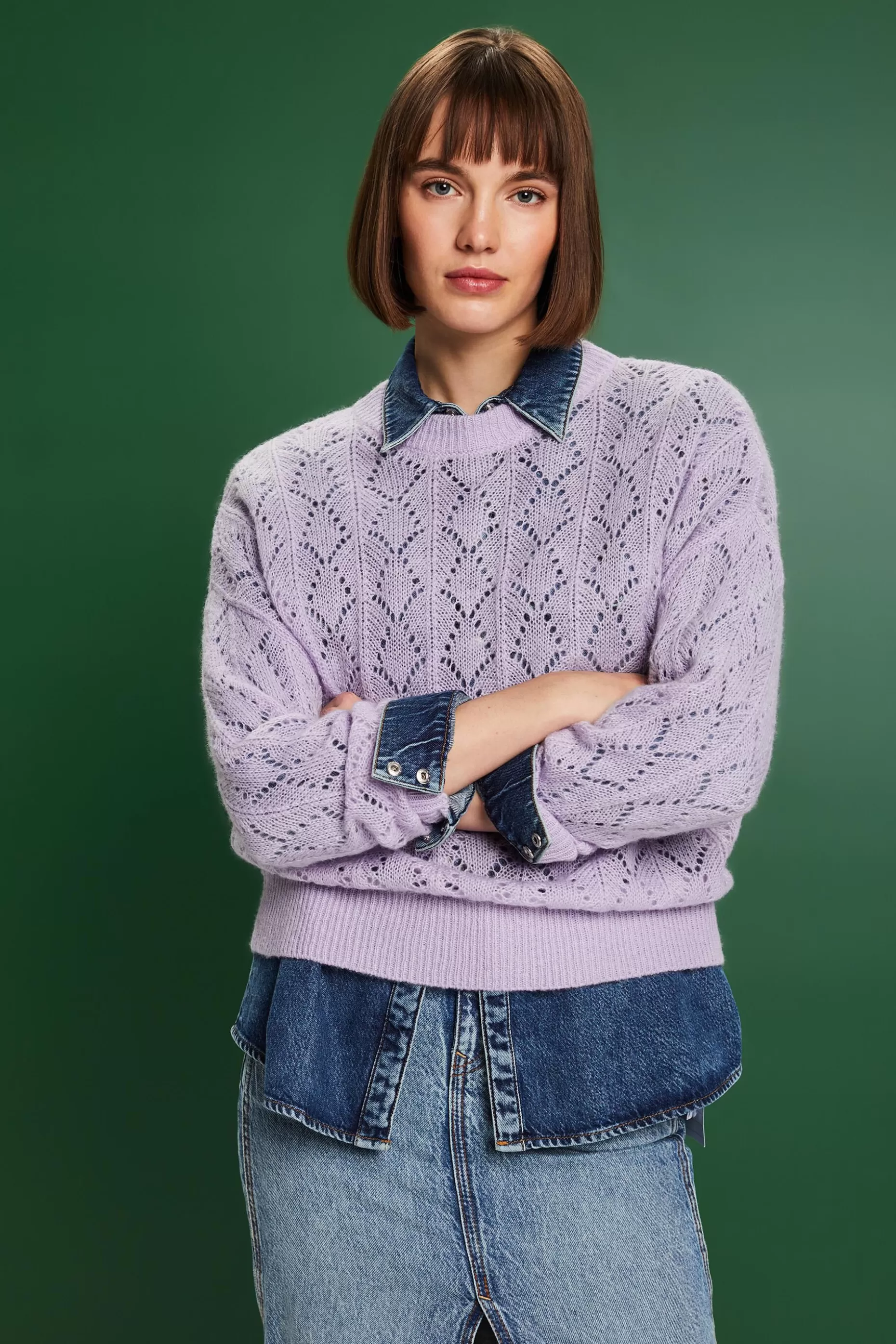 ESPRIT Open-Knit Wool-Blend Sweater at our Online Shop *Women Sweaters