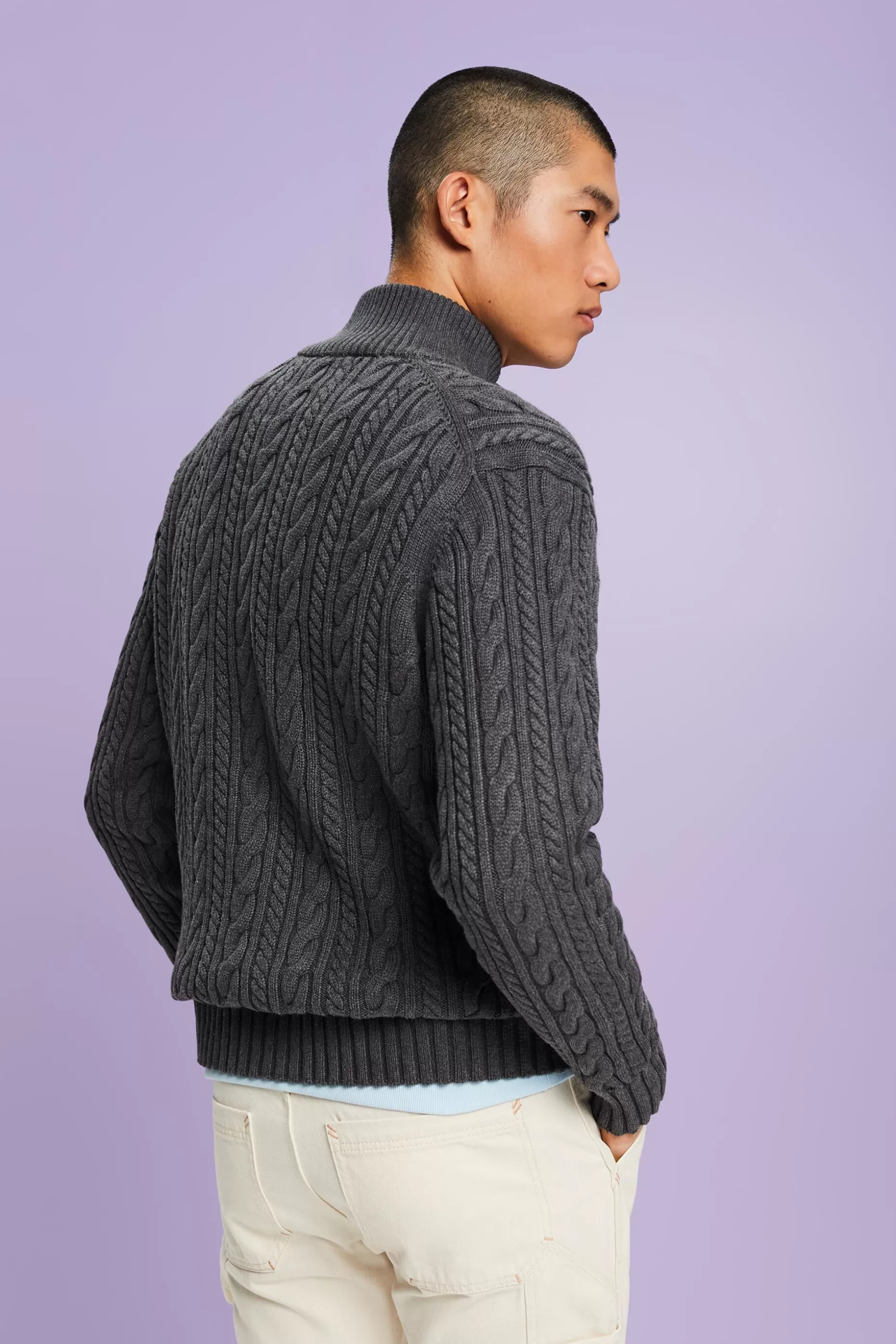 ESPRIT Organic Cotton Cable Knit Cardigan at our Online Shop * Sale Under $75