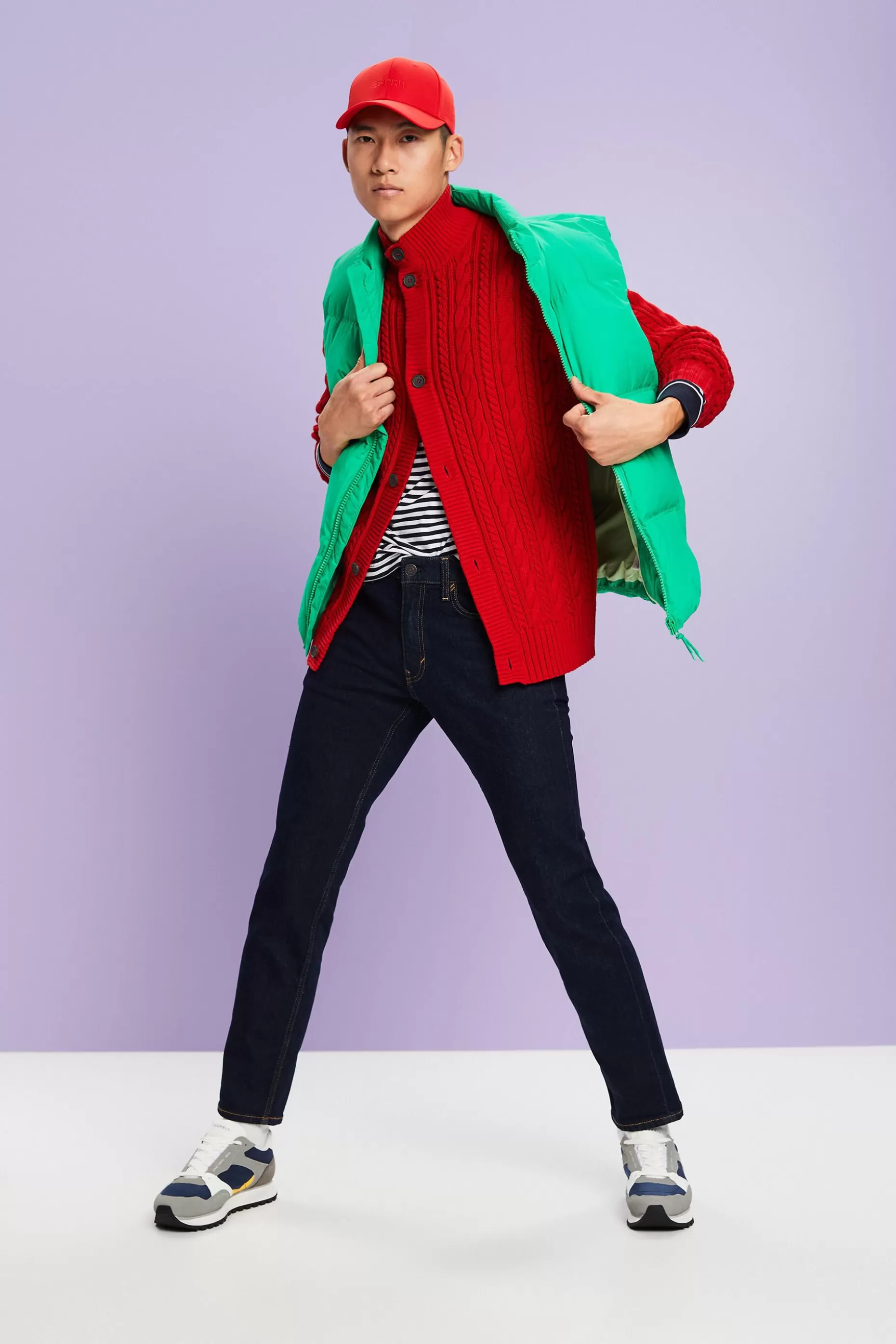 ESPRIT Organic Cotton Cable Knit Cardigan at our Online Shop *Men Sweaters