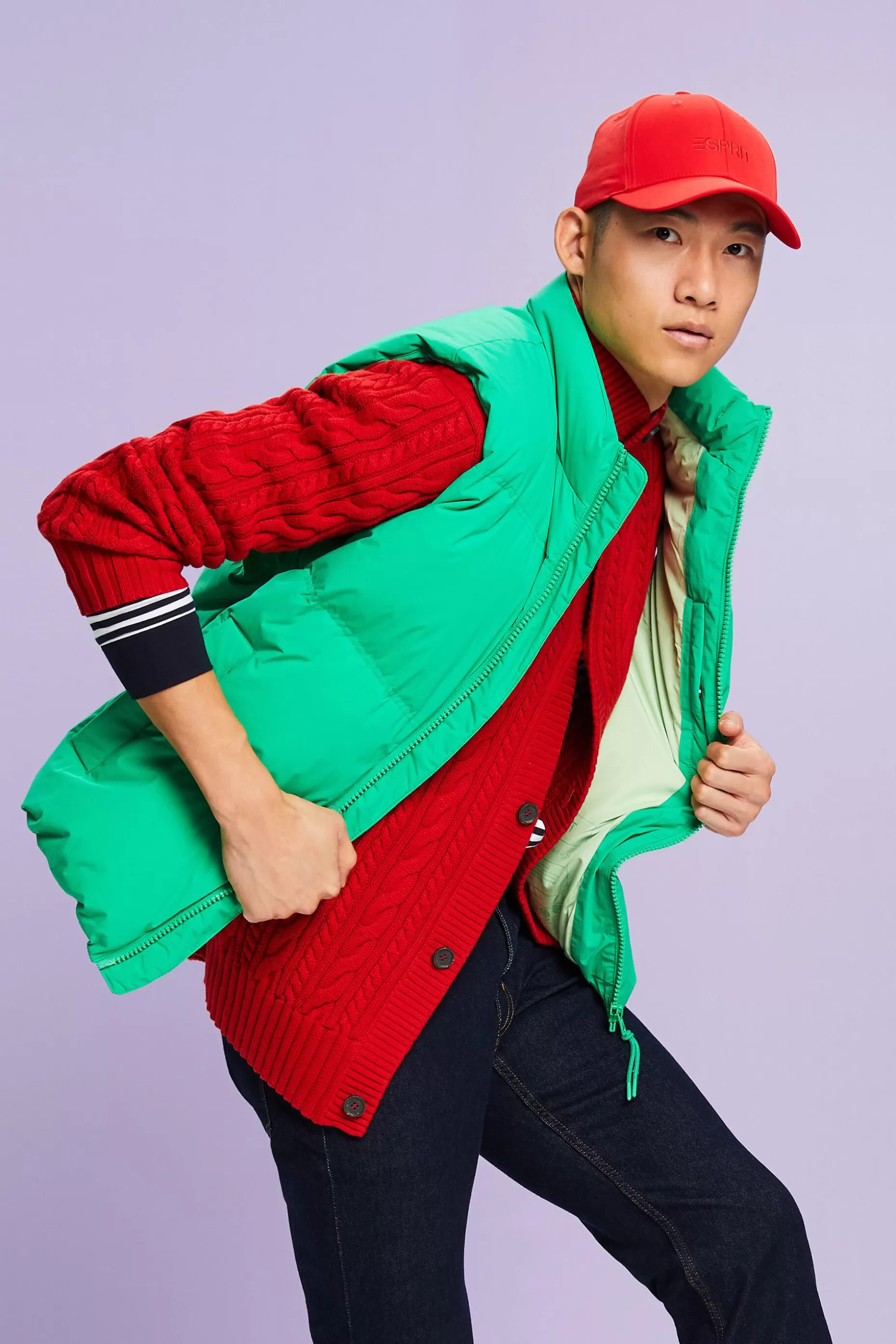 ESPRIT Organic Cotton Cable Knit Cardigan at our Online Shop *Men Sweaters