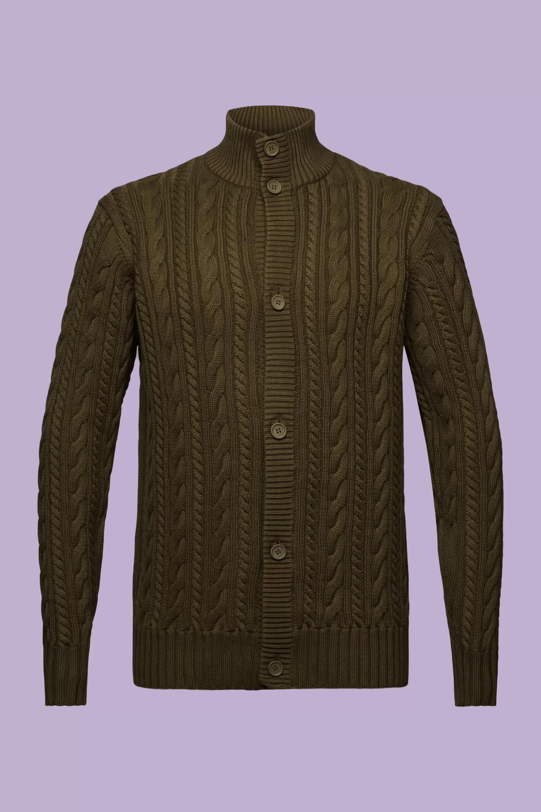ESPRIT Organic Cotton Cable Knit Cardigan at our Online Shop *Men Sweaters