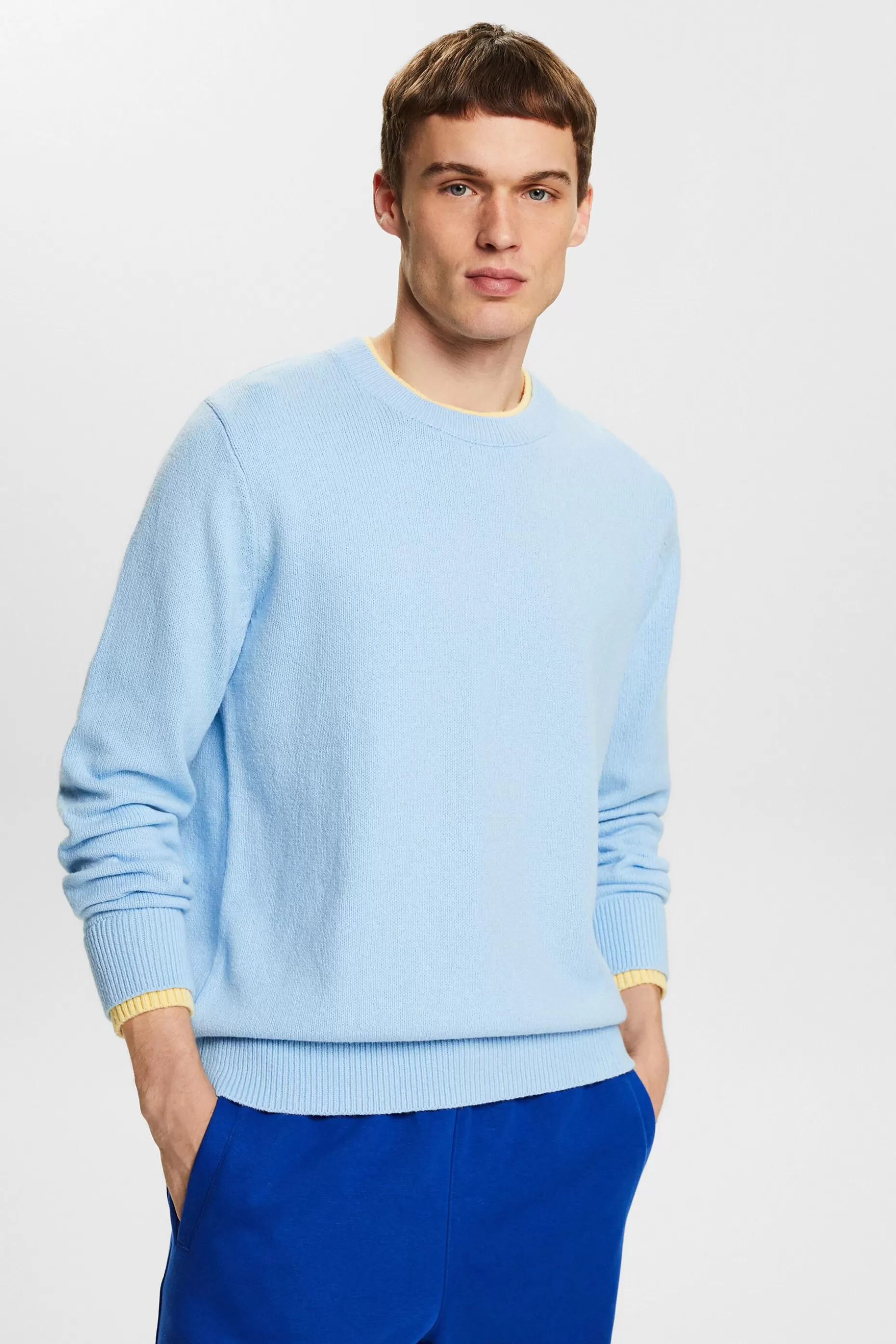 ESPRIT Organic Cotton Crewneck Sweater at our Online Shop *Men The Pastel Edit