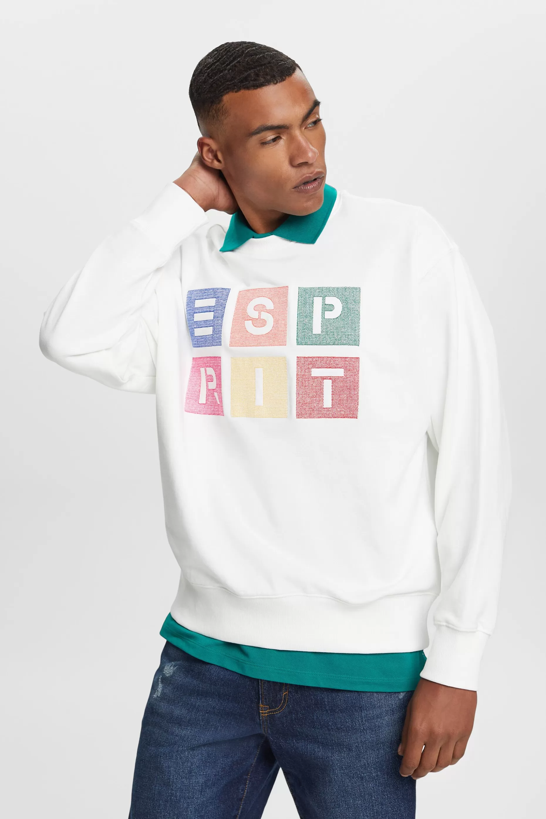ESPRIT Organic Cotton Logo Sweatshirt at our Online Shop *Men Sweatshirts + Hoodies