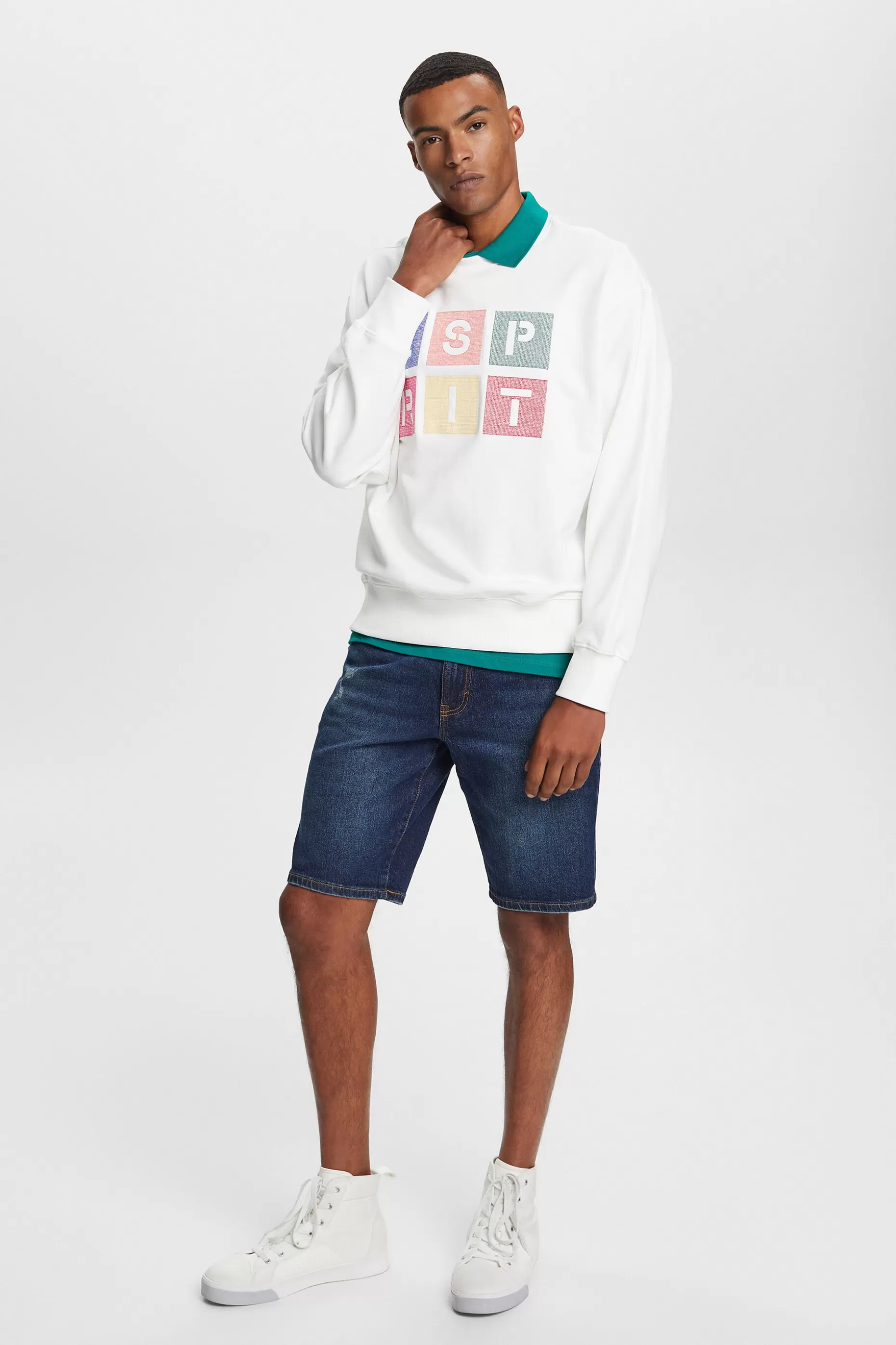ESPRIT Organic Cotton Logo Sweatshirt at our Online Shop *Men Sweatshirts + Hoodies