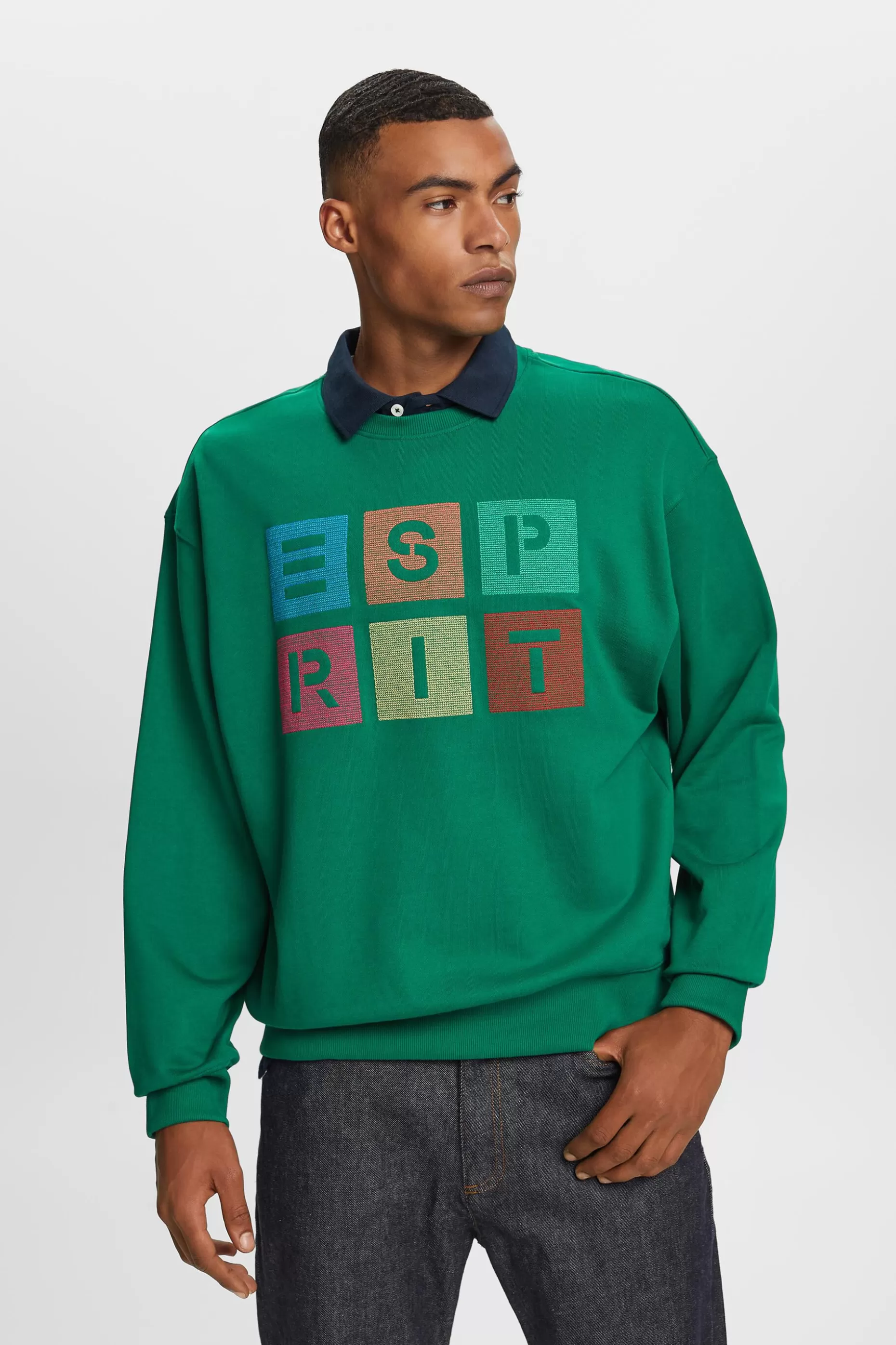 ESPRIT Organic Cotton Logo Sweatshirt at our Online Shop *Men Sweatshirts + Hoodies