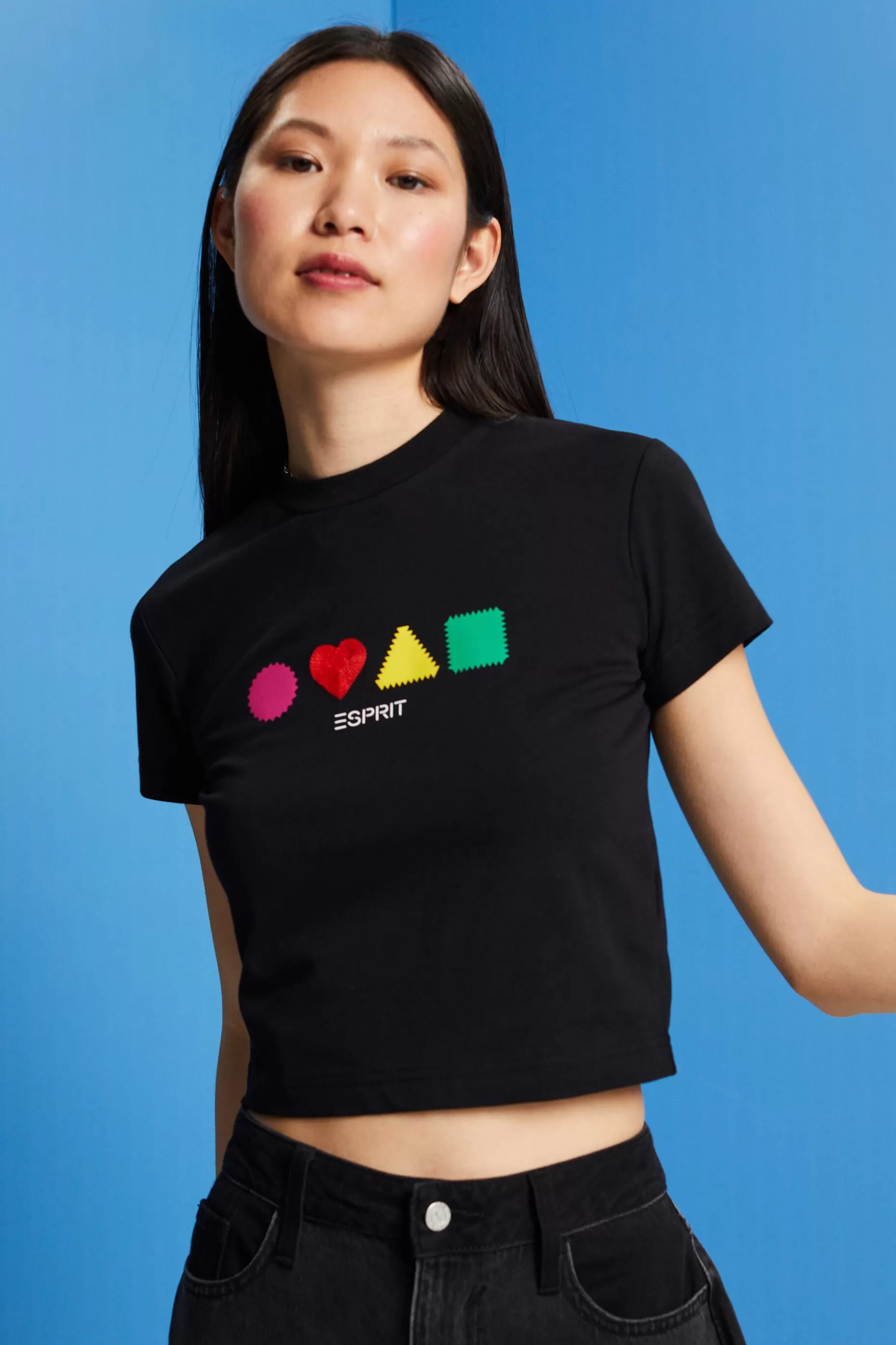 ESPRIT Organic cotton T-shirt with geometric print at our Online Shop *Women T-Shirts + Tops