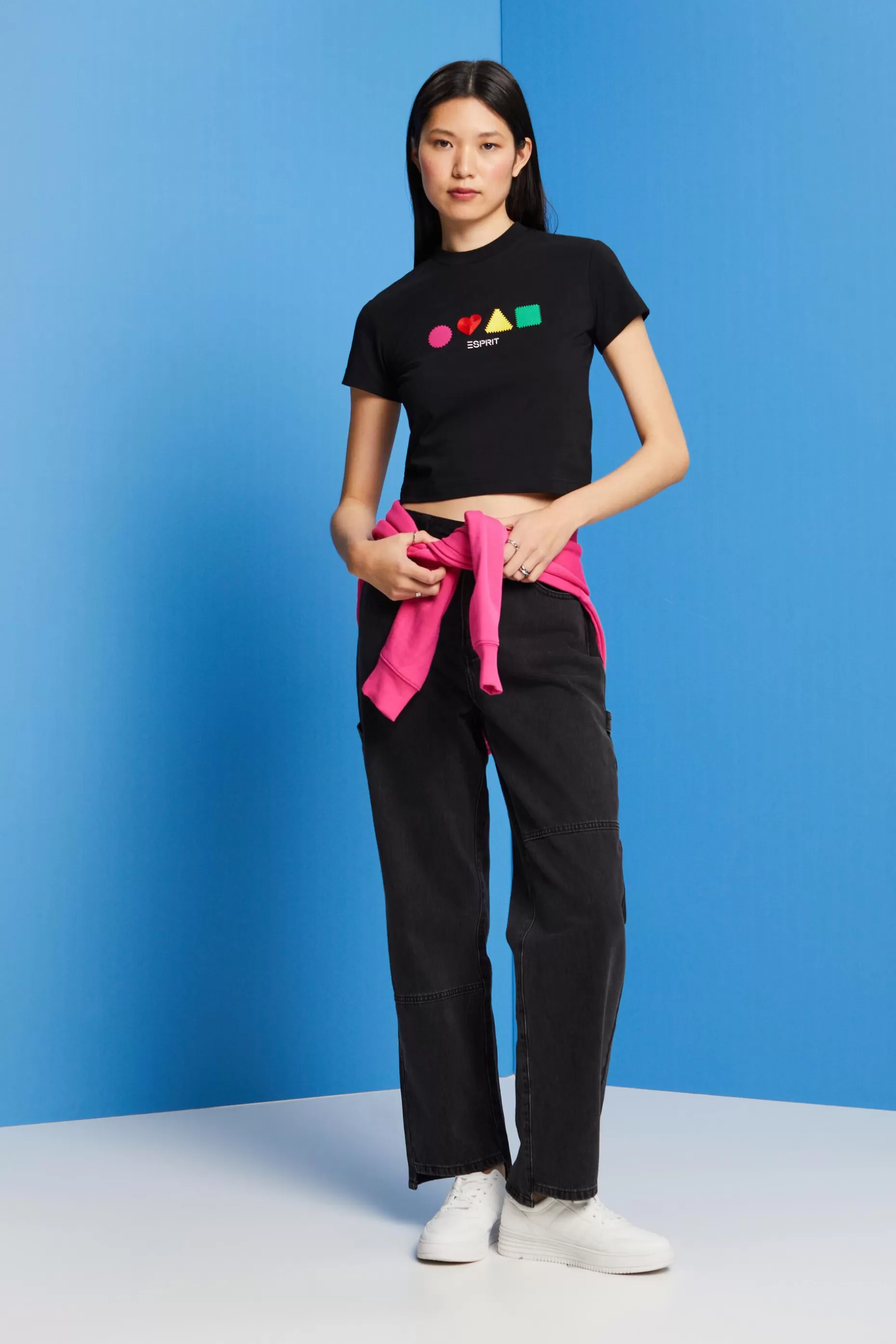 ESPRIT Organic cotton T-shirt with geometric print at our Online Shop *Women T-Shirts + Tops