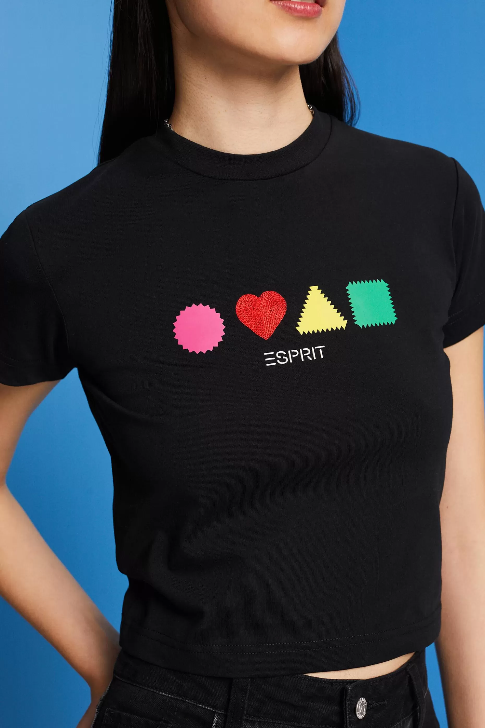 ESPRIT Organic cotton T-shirt with geometric print at our Online Shop *Women T-Shirts + Tops
