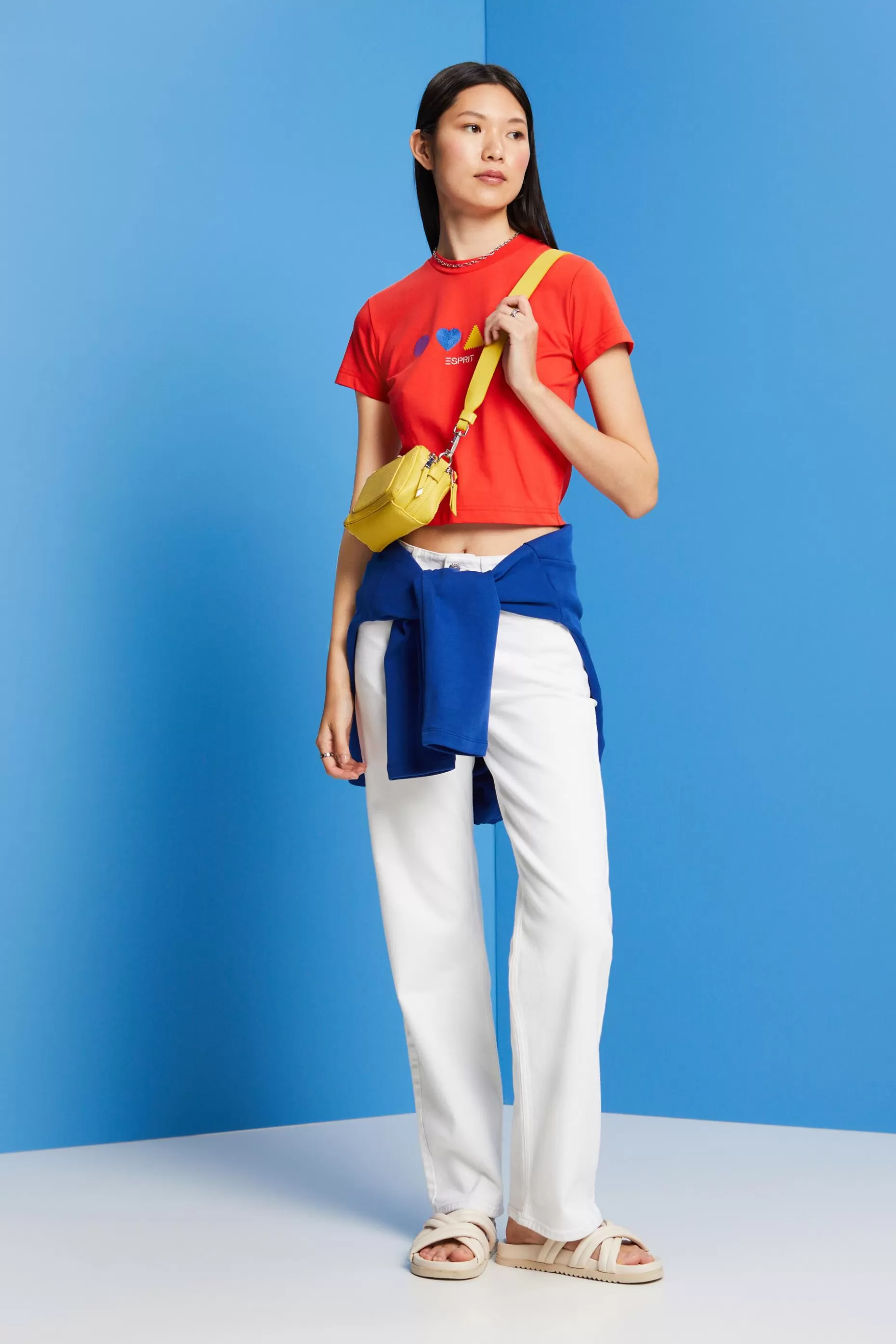 ESPRIT Organic cotton T-shirt with geometric print at our Online Shop *Women T-Shirts + Tops