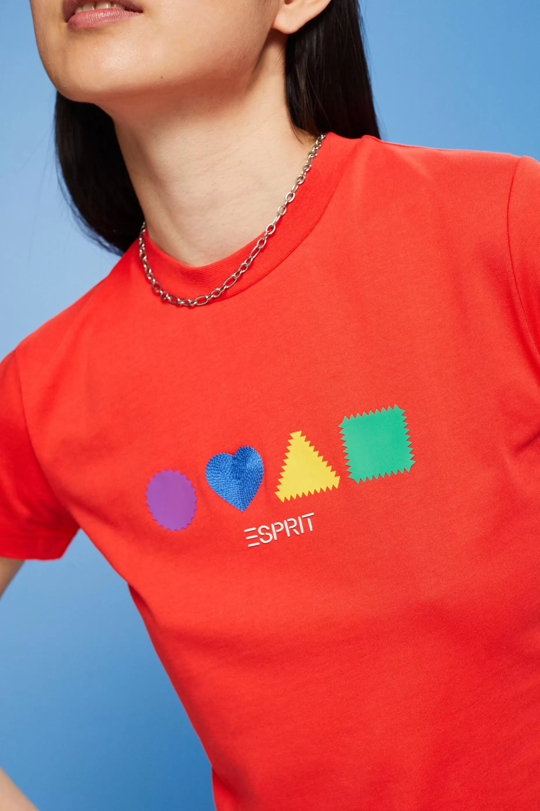 ESPRIT Organic cotton T-shirt with geometric print at our Online Shop *Women T-Shirts + Tops