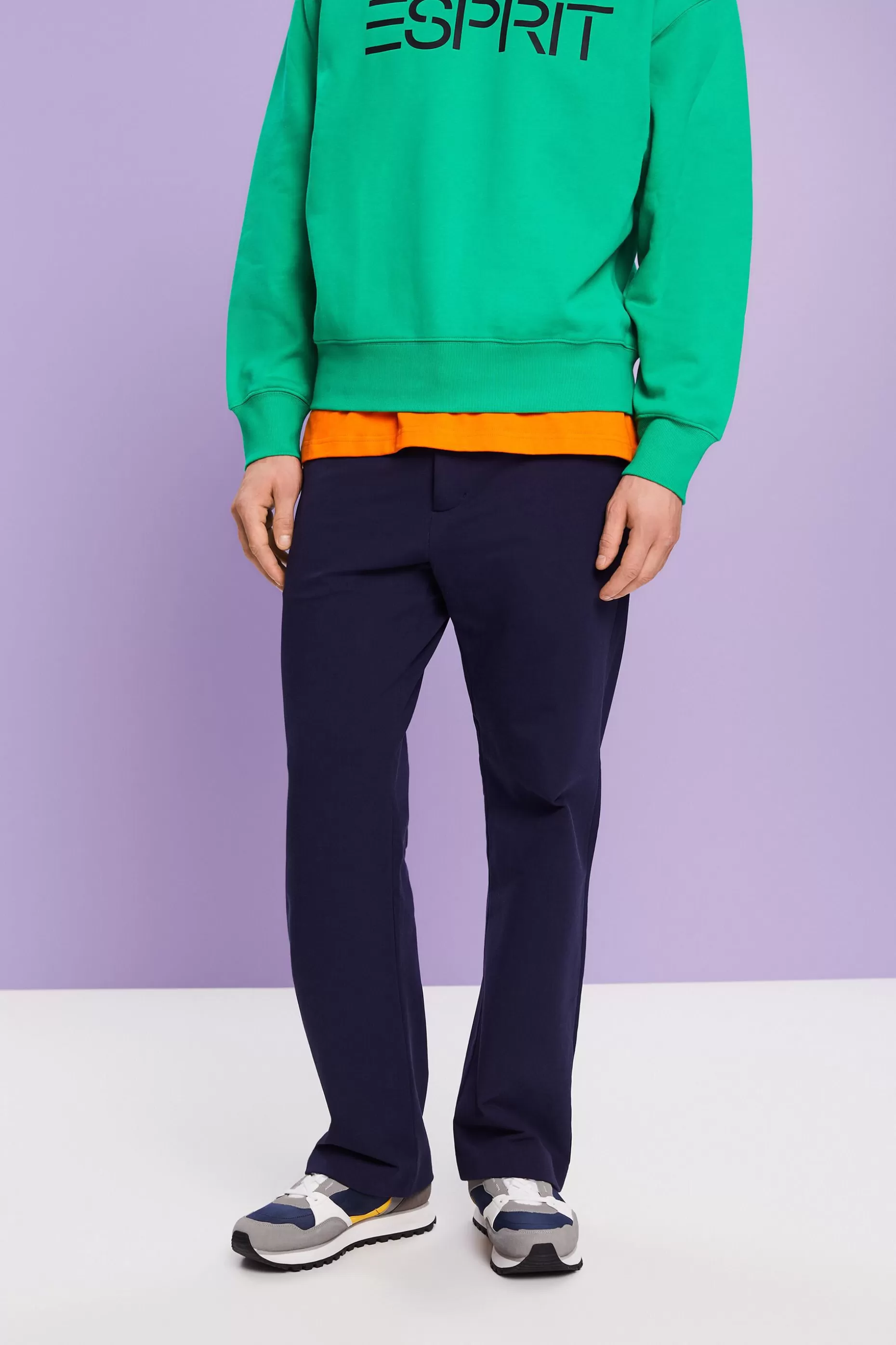 ESPRIT Organic Cotton-Blend Straight Pants at our Online Shop *Men Pants + Joggers