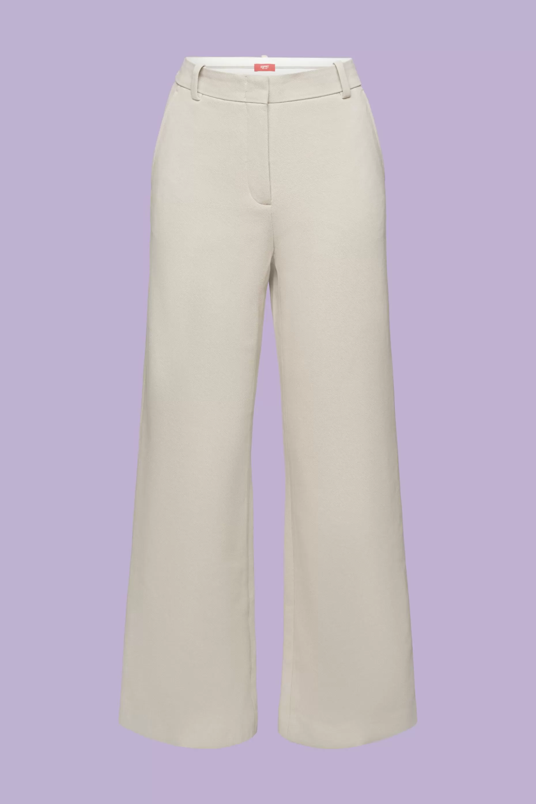 ESPRIT Organic Cotton-Blend Wide-Leg Trousers at our Online Shop *Women Pants + Joggers