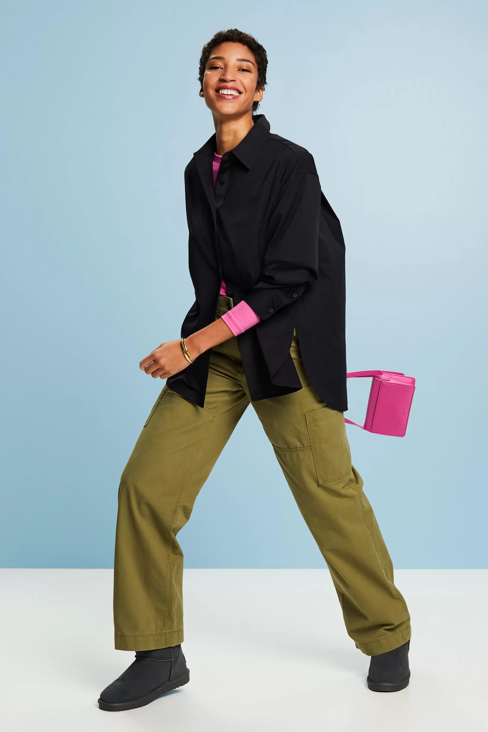 ESPRIT Oversized Button-Down Shirt at our Online Shop *Women T-Shirts + Tops