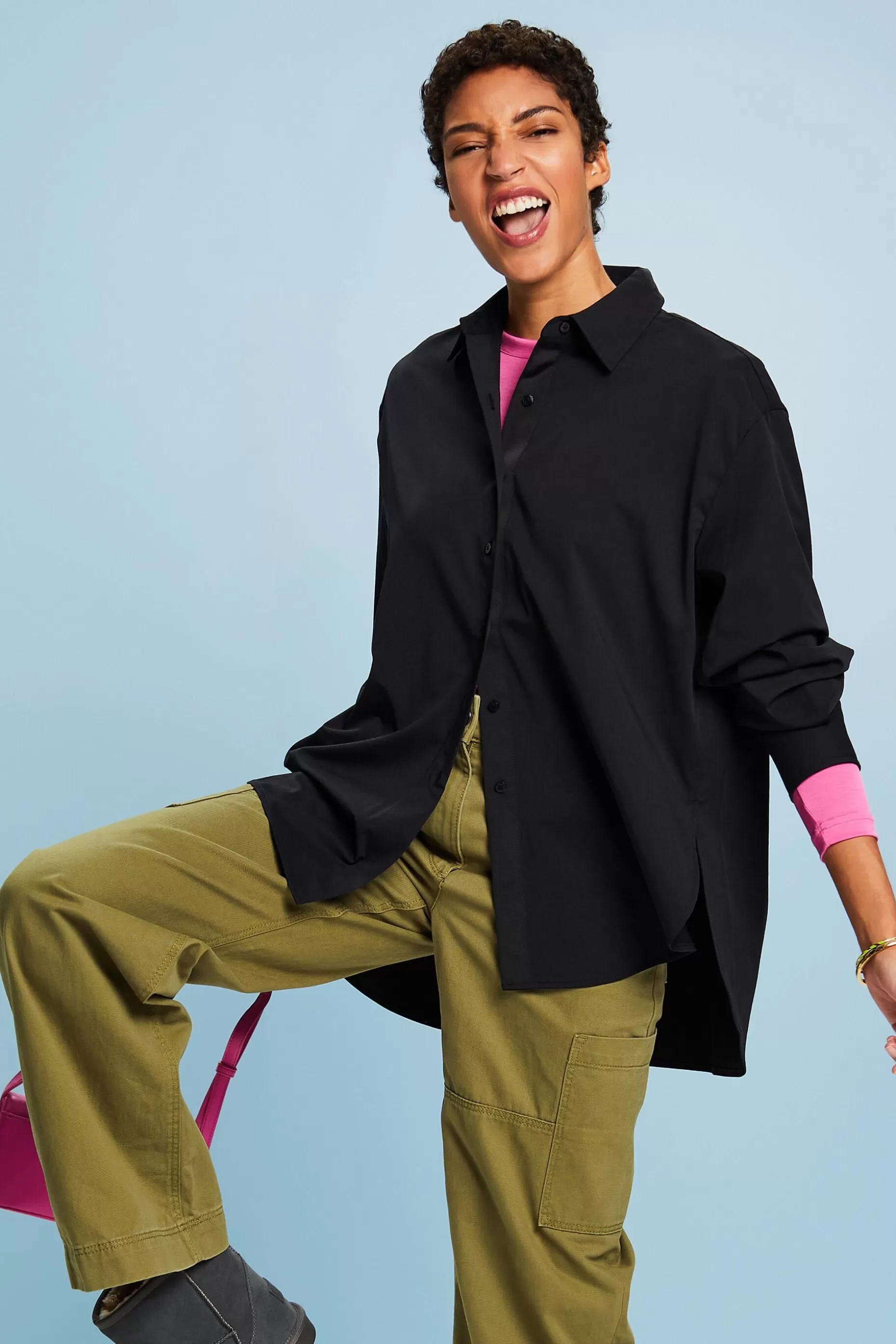 ESPRIT Oversized Button-Down Shirt at our Online Shop *Women T-Shirts + Tops