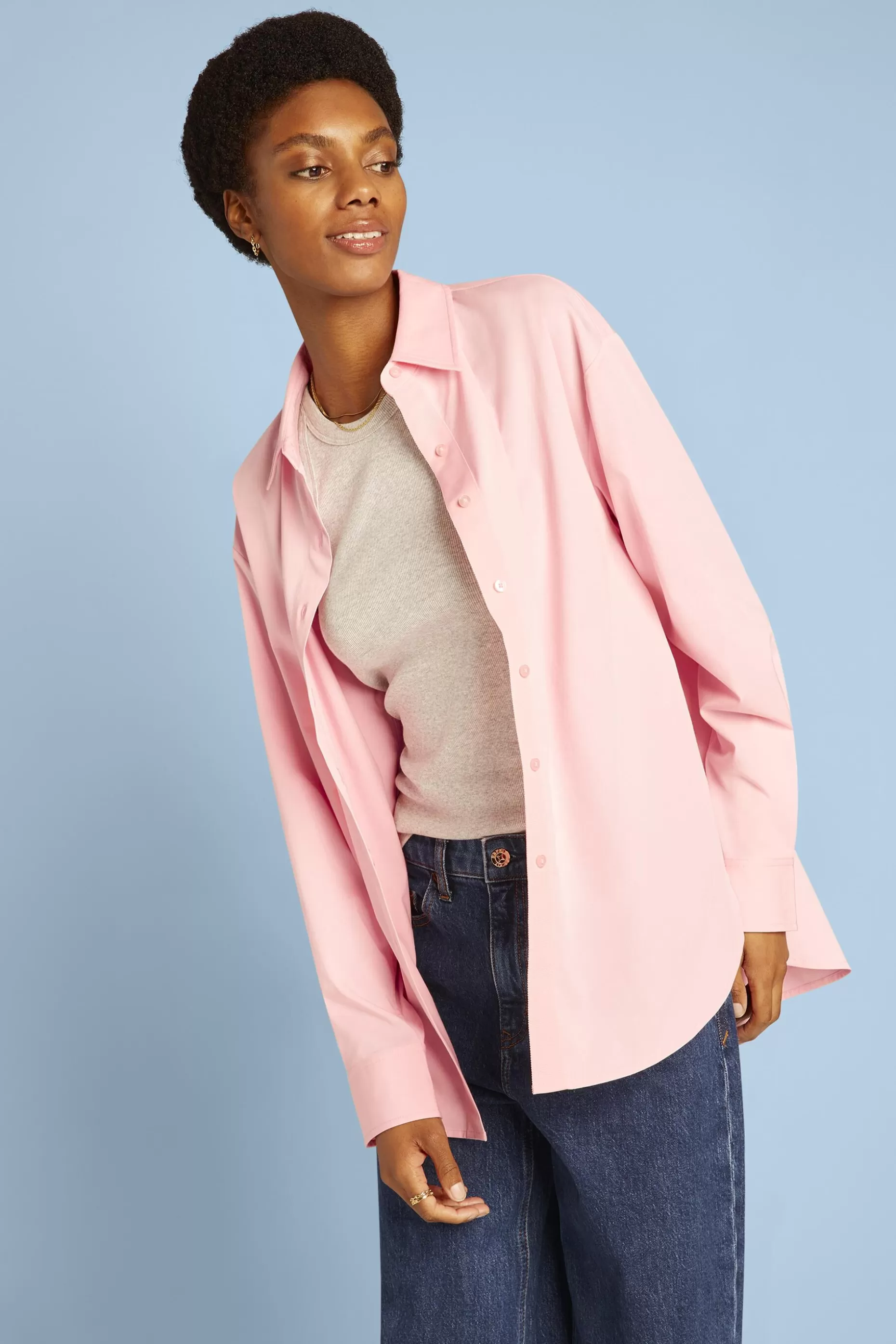 ESPRIT Oversized Button-Down Shirt at our Online Shop *Women T-Shirts + Tops