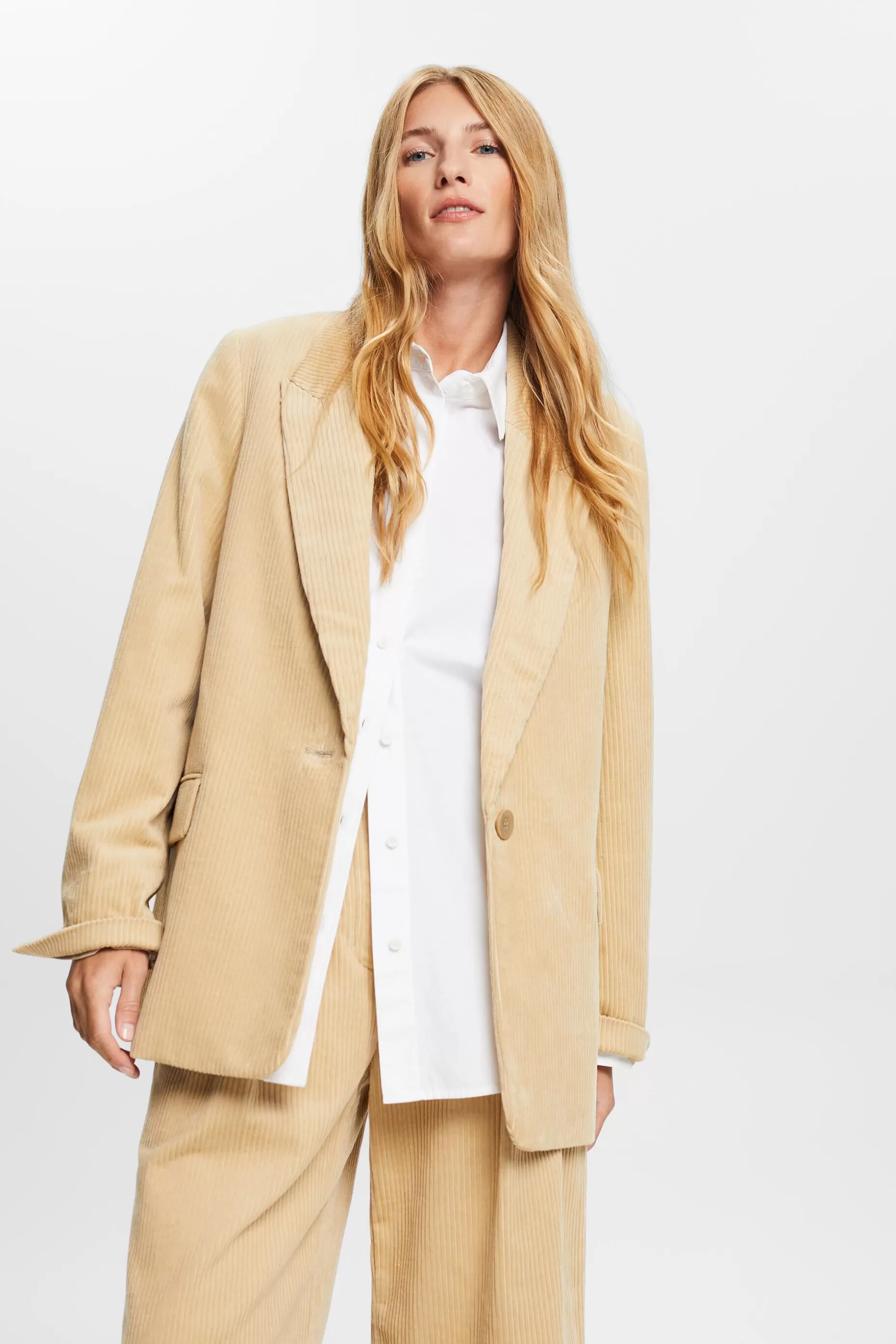 ESPRIT Oversized Cotton Corduroy Blazer at our Online Shop *Women Jackets + Coats