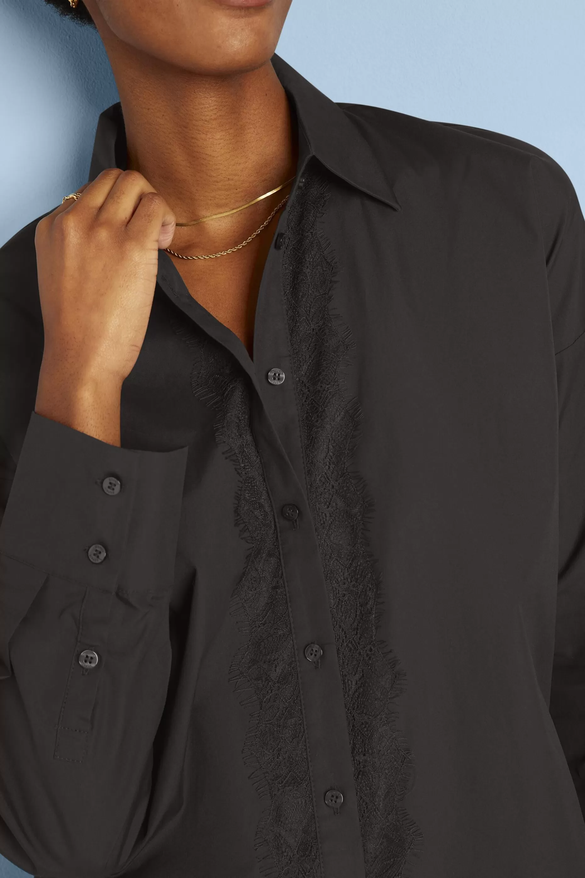 ESPRIT Oversized Lace Button-Down Shirt at our Online Shop *Boys Boys