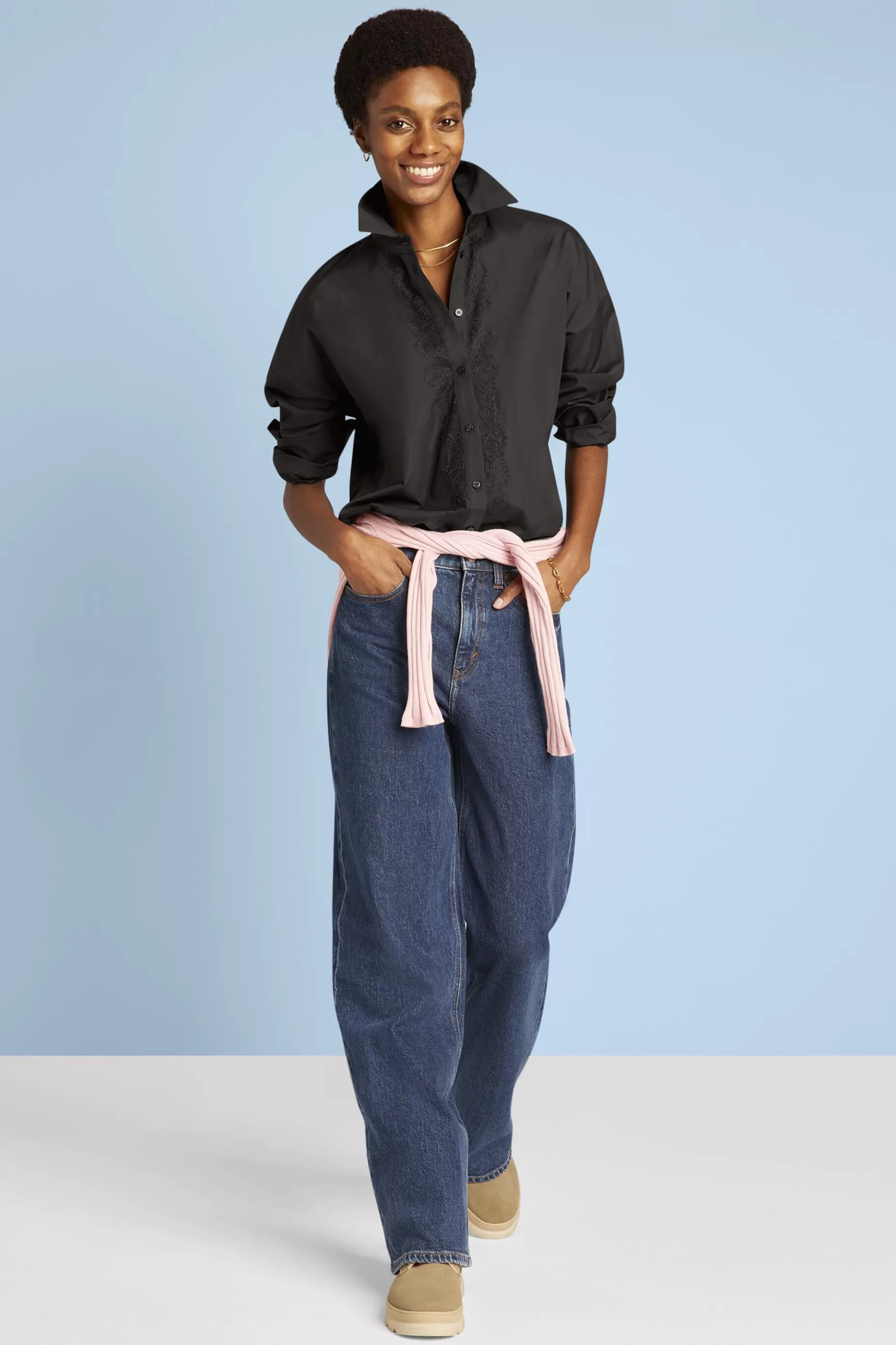 ESPRIT Oversized Lace Button-Down Shirt at our Online Shop *Women Shirts + Blouses