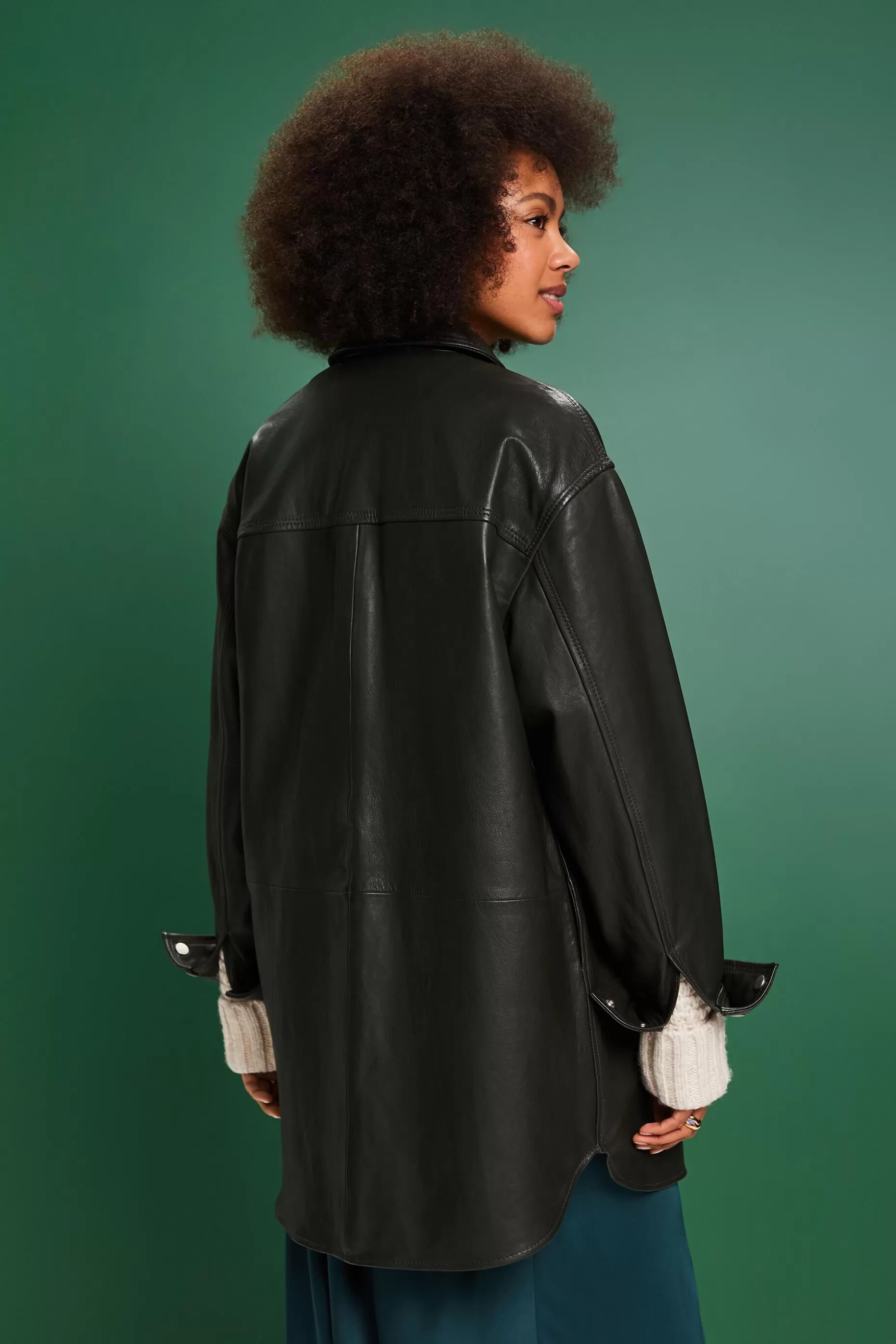 ESPRIT Oversized Leather Overshirt at our Online Shop *Women Jackets + Coats