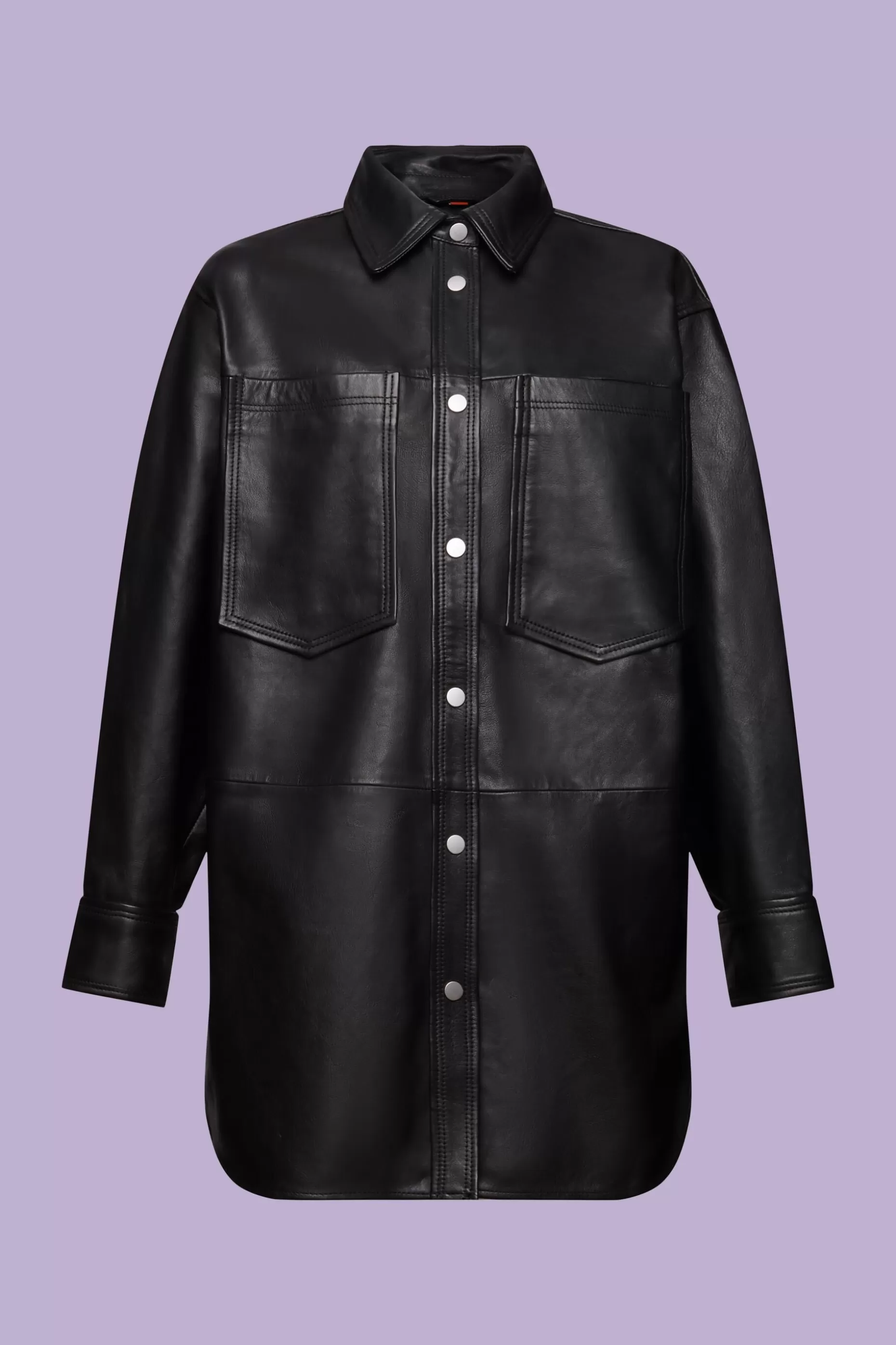 ESPRIT Oversized Leather Overshirt at our Online Shop *Women Jackets + Coats