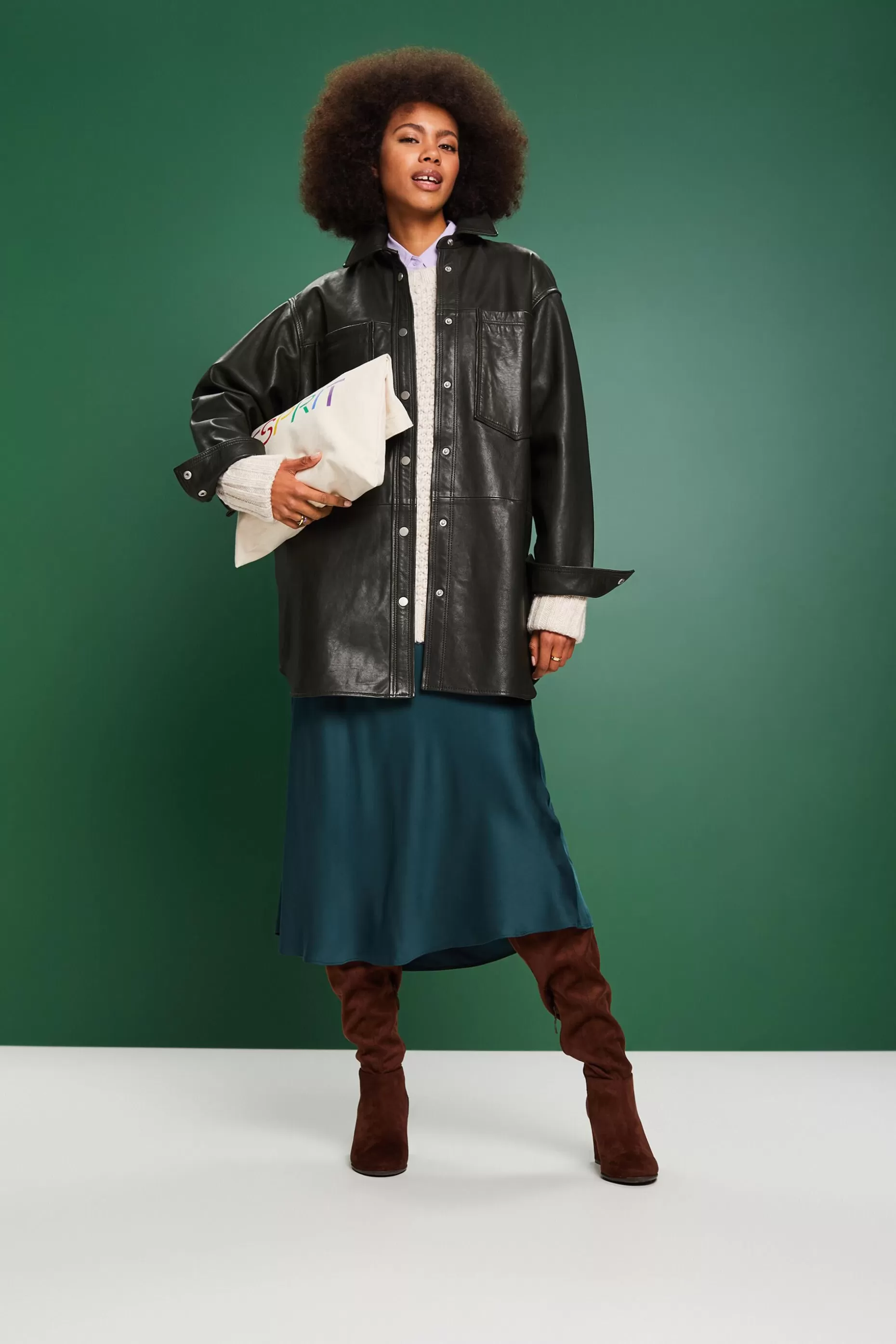 ESPRIT Oversized Leather Overshirt at our Online Shop *Women Premium Picks