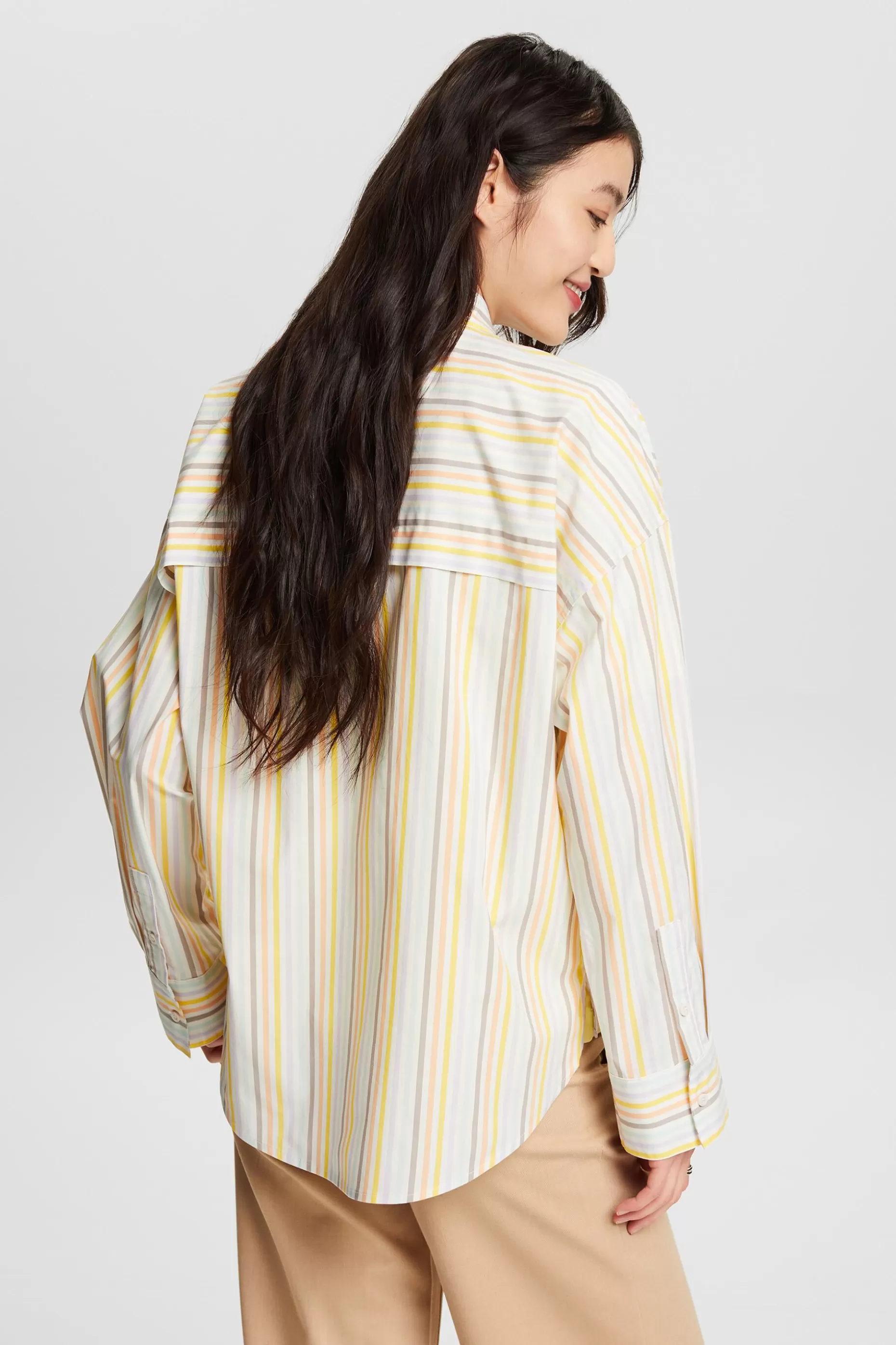 ESPRIT Oversized Striped Button-Down Shirt at our Online Shop *Women Shirts + Blouses
