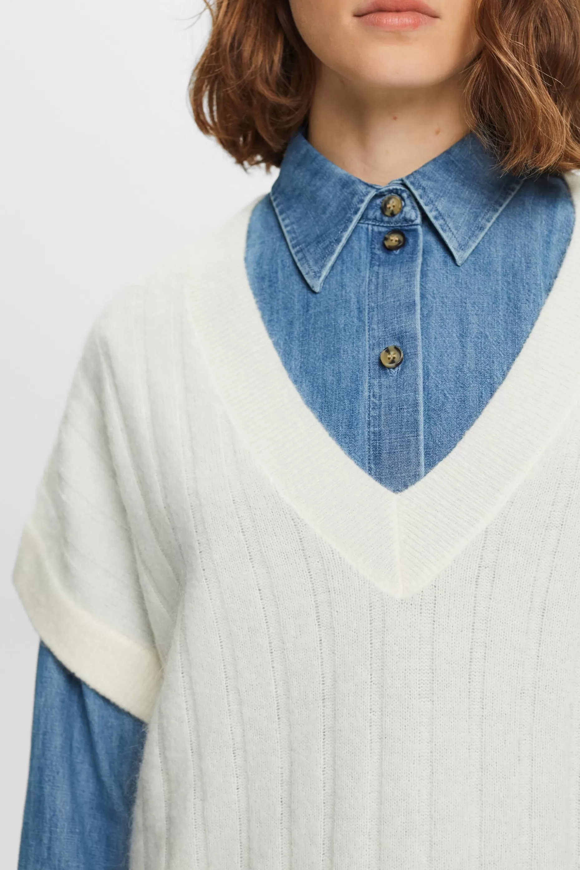 ESPRIT Oversized V-Neck Ribbed Knit Sweater at our Online Shop *Boys Boys
