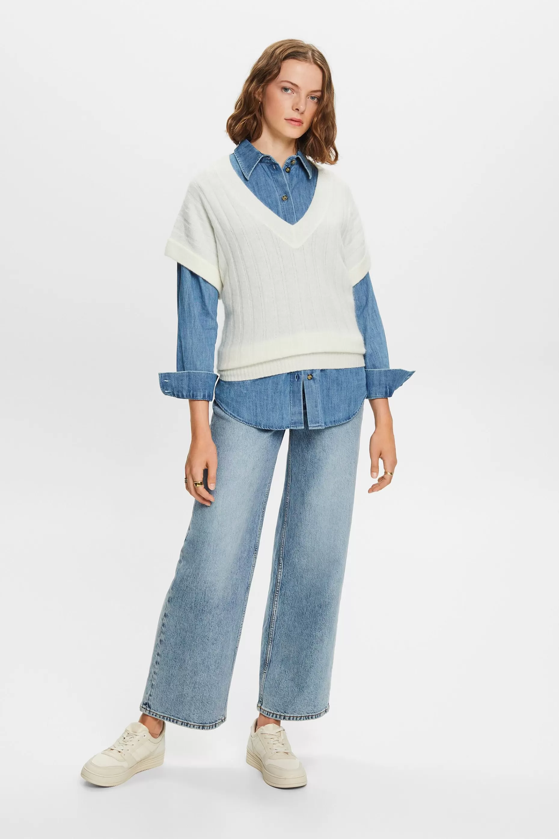 ESPRIT Oversized V-Neck Ribbed Knit Sweater at our Online Shop *Boys Boys