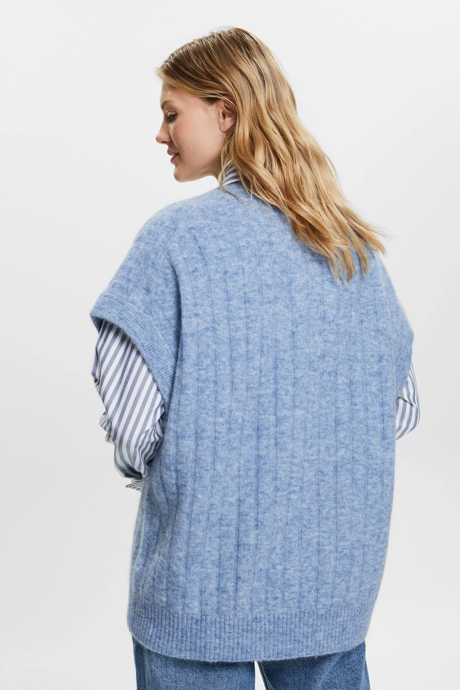 ESPRIT Oversized V-Neck Ribbed Knit Sweater at our Online Shop *Women Sweaters