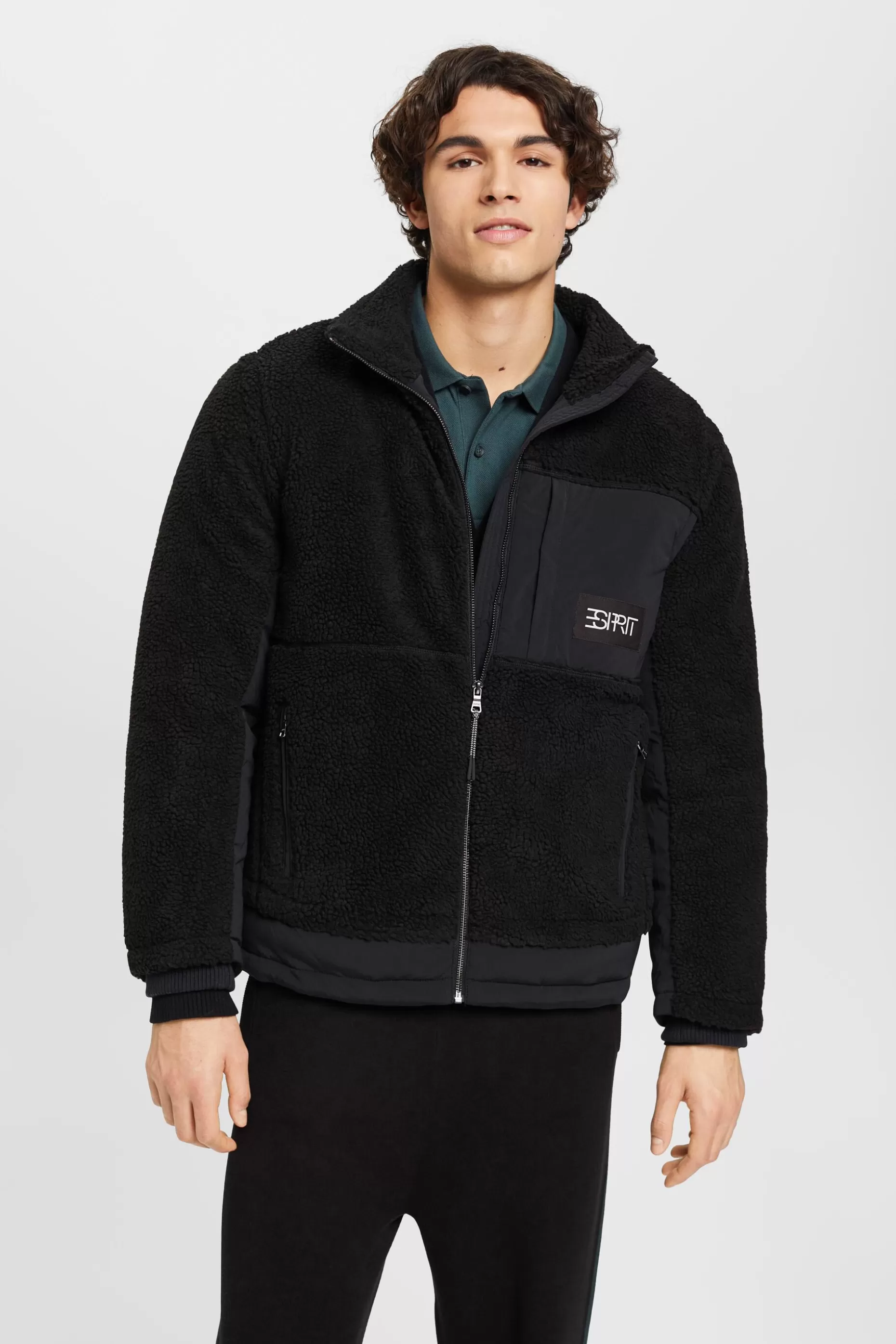 ESPRIT Paneled Sherpa Jacket at our Online Shop *Men Jackets + Coats