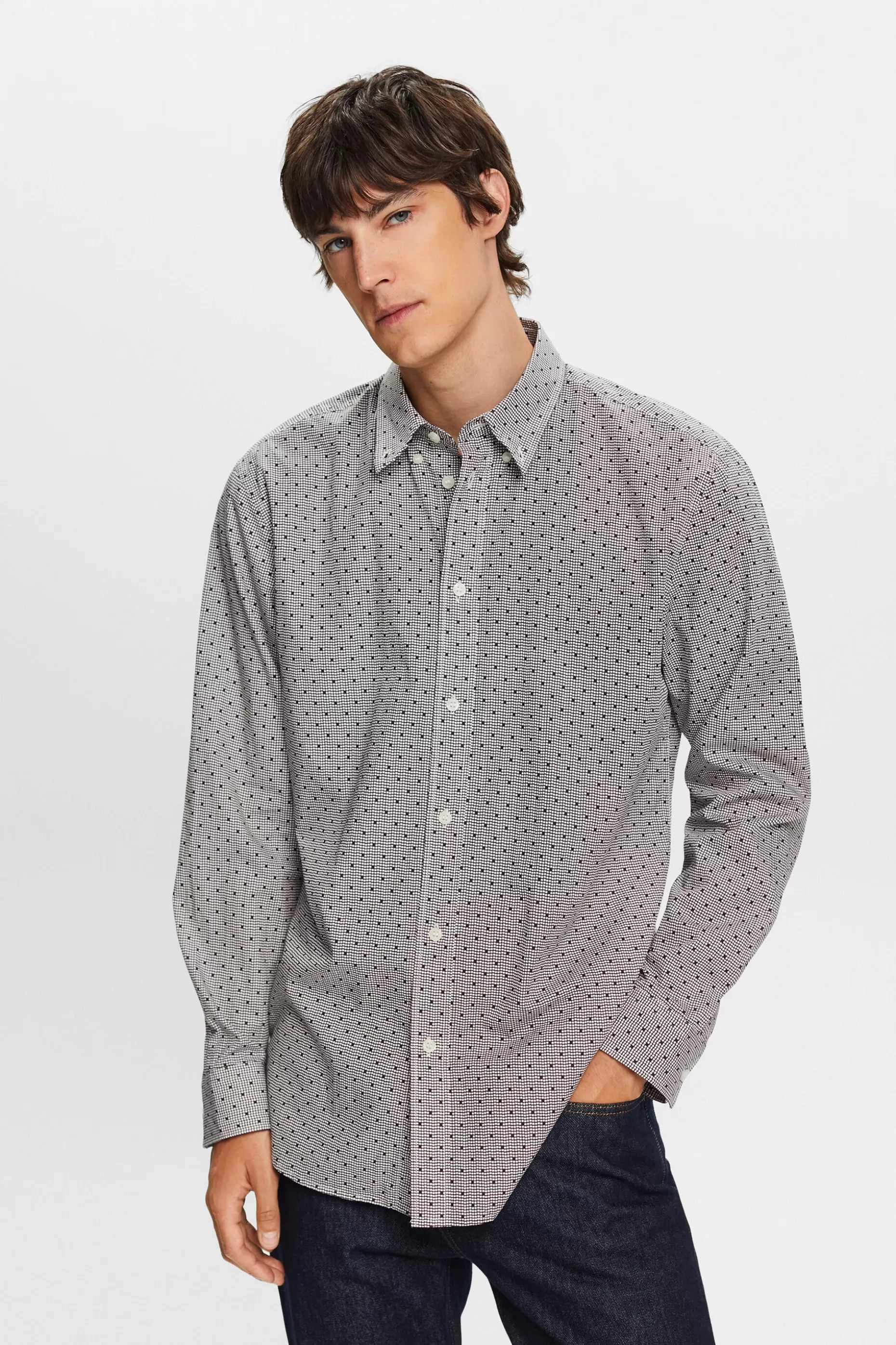 ESPRIT Patterned button-down shirt, 100% cotton at our Online Shop * Sale Under $50