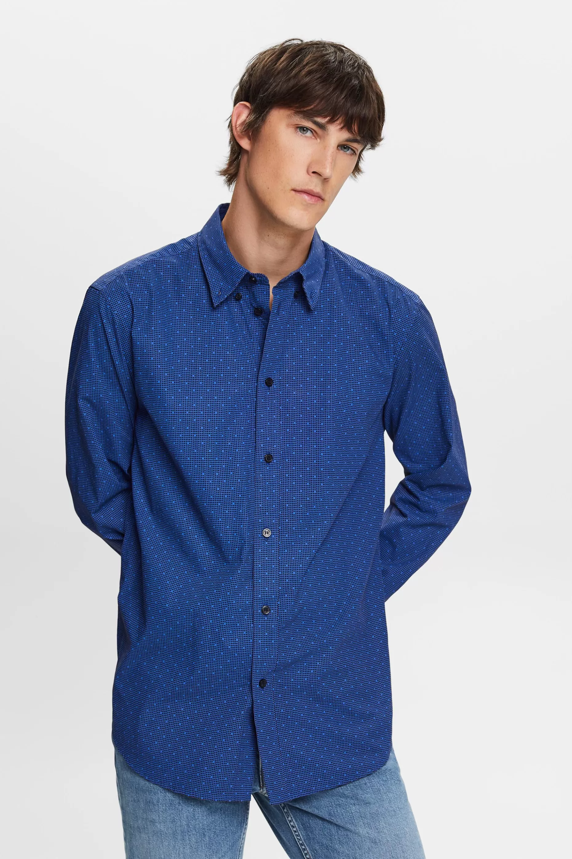 ESPRIT Patterned button-down shirt, 100% cotton at our Online Shop *Men Shirts
