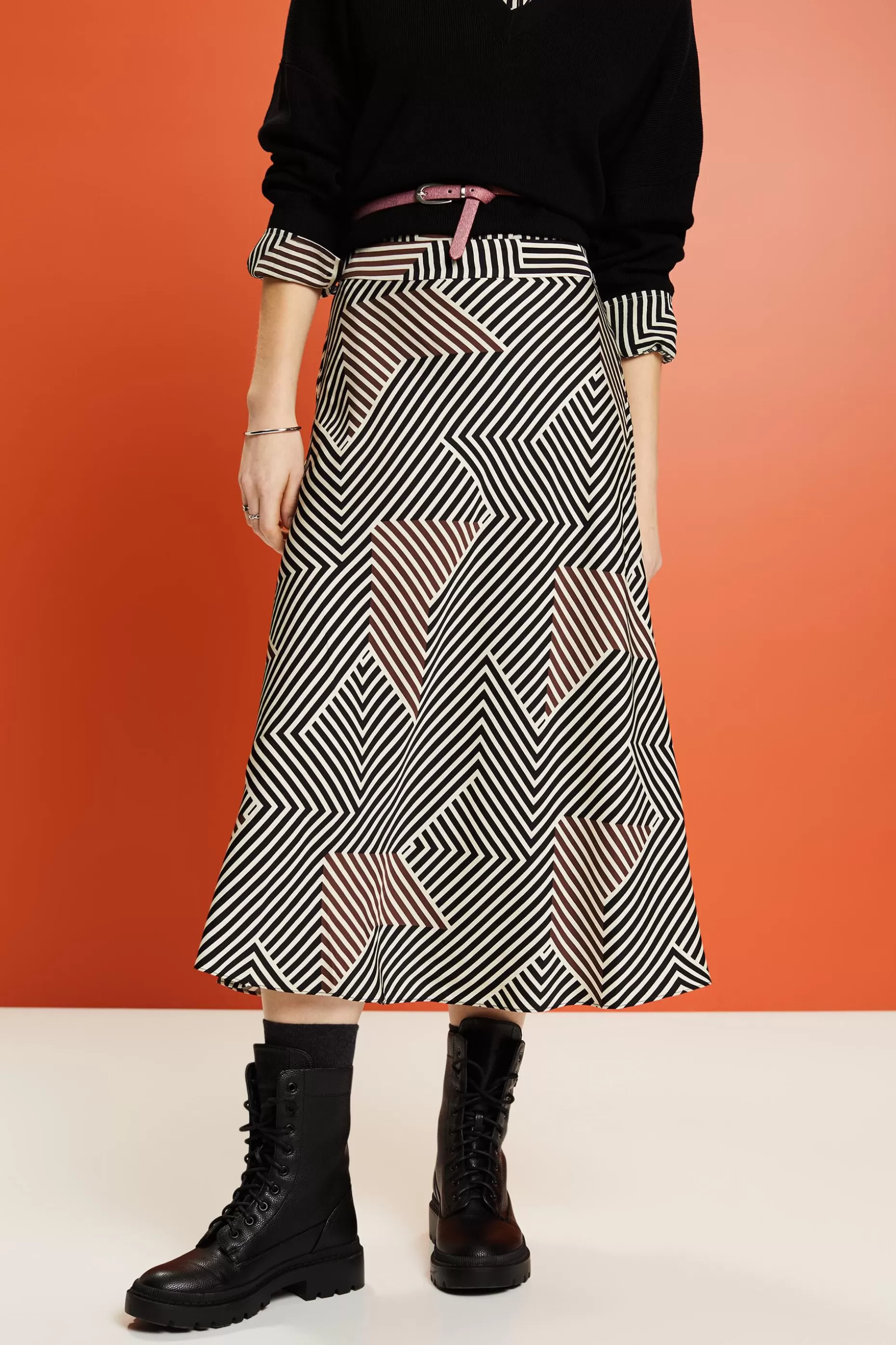 ESPRIT Patterned Satin Midi Skirt at our Online Shop *Women Skirts + Shorts