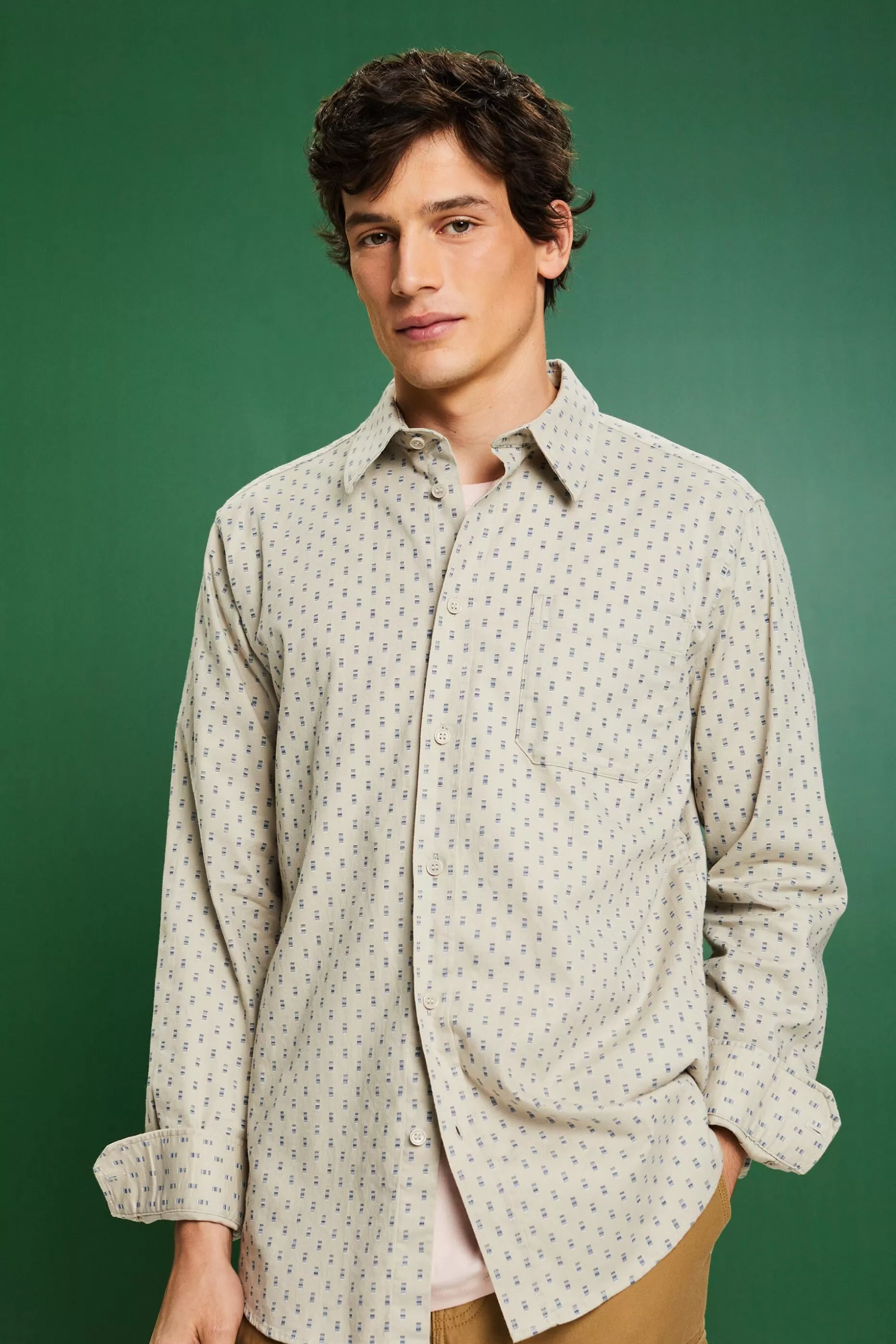 ESPRIT Patterned Twill Slim Fit Shirt at our Online Shop *Men Shirts