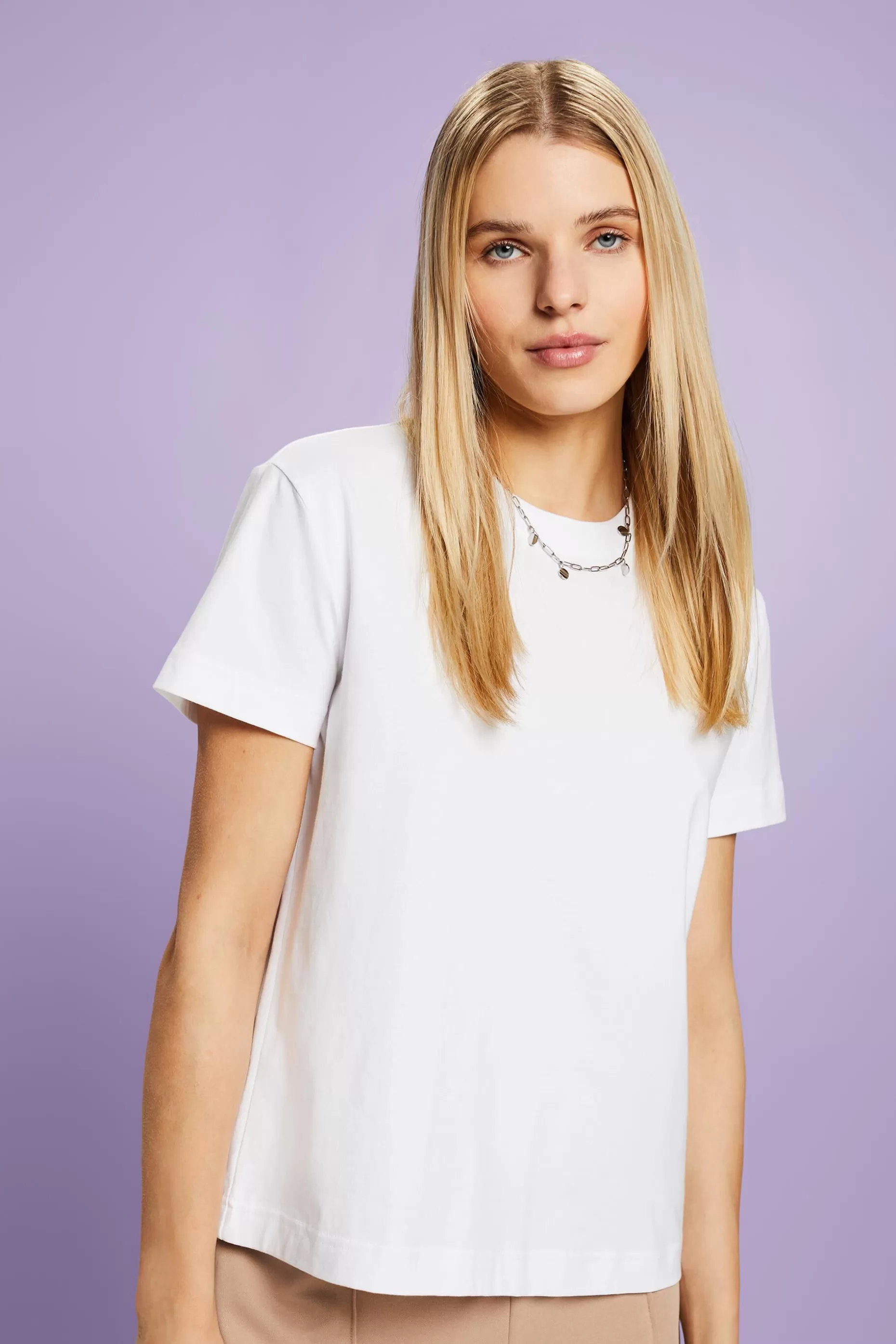 ESPRIT Pima Cotton Crewneck T-Shirt at our Online Shop *Women T-Shirts + Tops