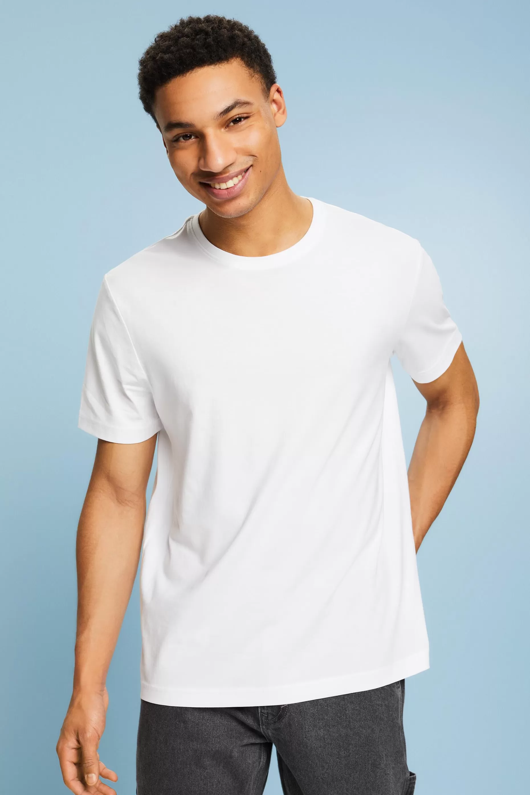 ESPRIT Pima Cotton Jersey Crewneck T-Shirt at our Online Shop *Men T-Shirts + Polos