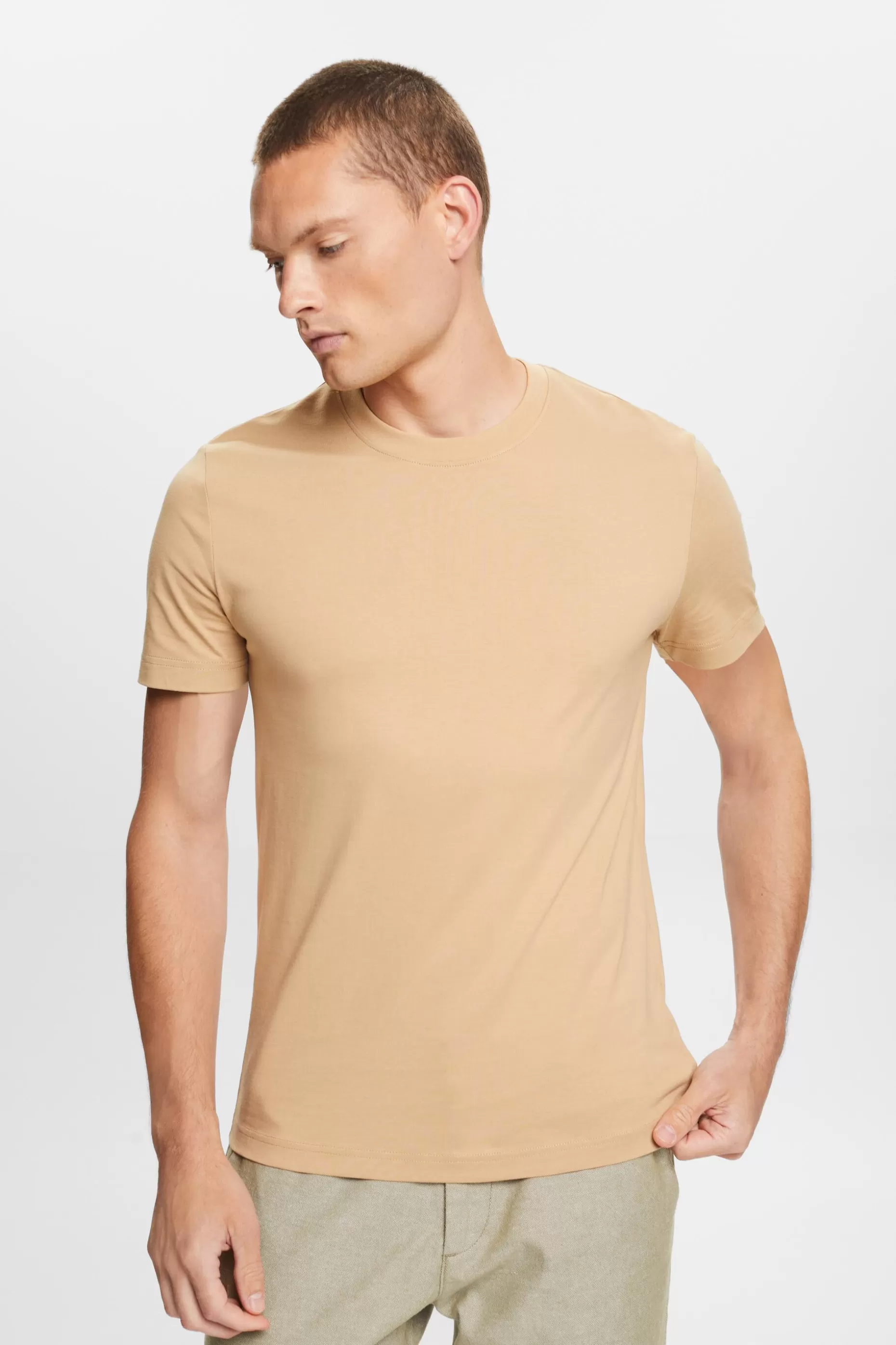 ESPRIT Pima Cotton-Jersey Crewneck T-Shirt at our Online Shop *Men T-Shirts + Polos