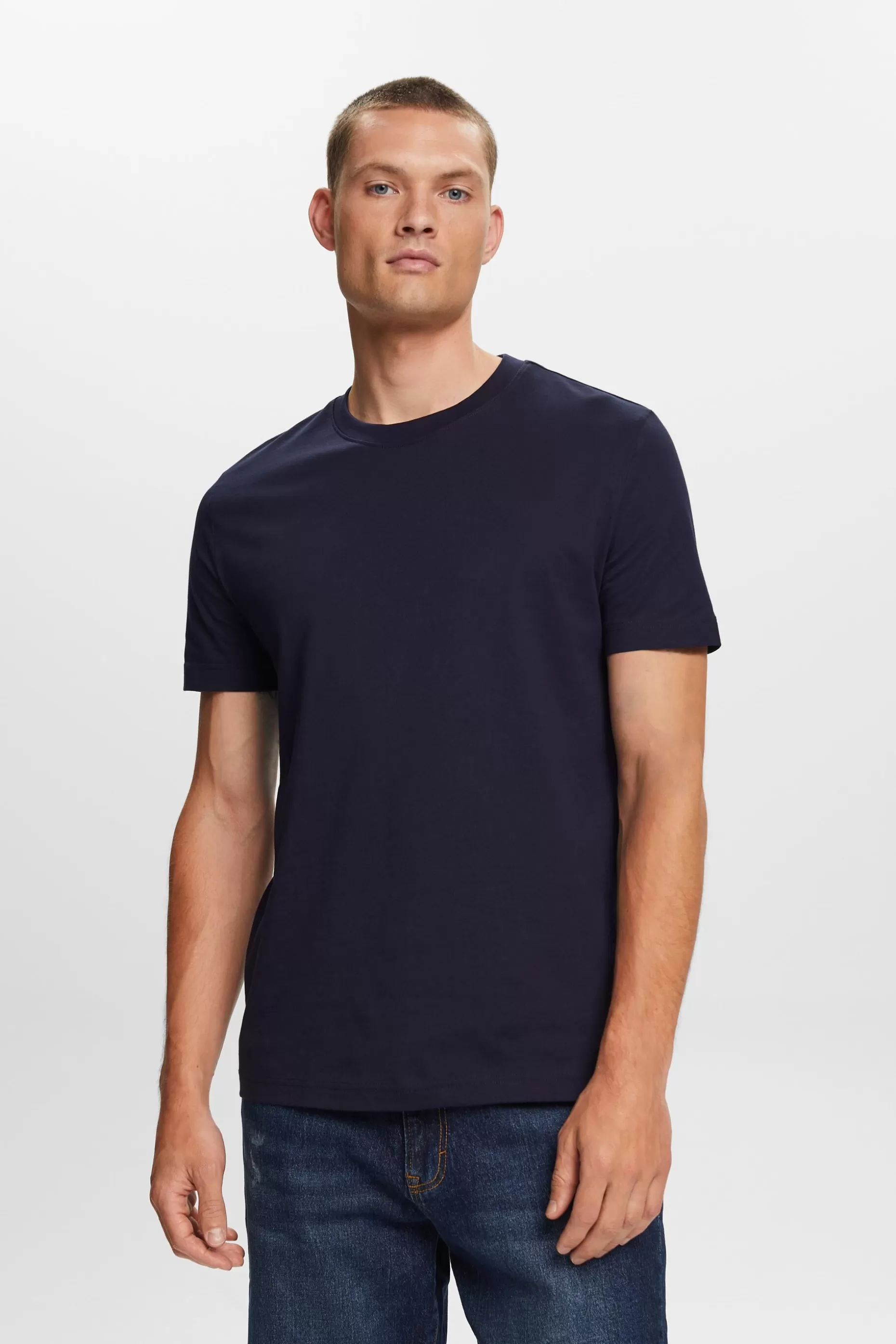 ESPRIT Pima Cotton-Jersey Crewneck T-Shirt at our Online Shop *Men T-Shirts + Polos