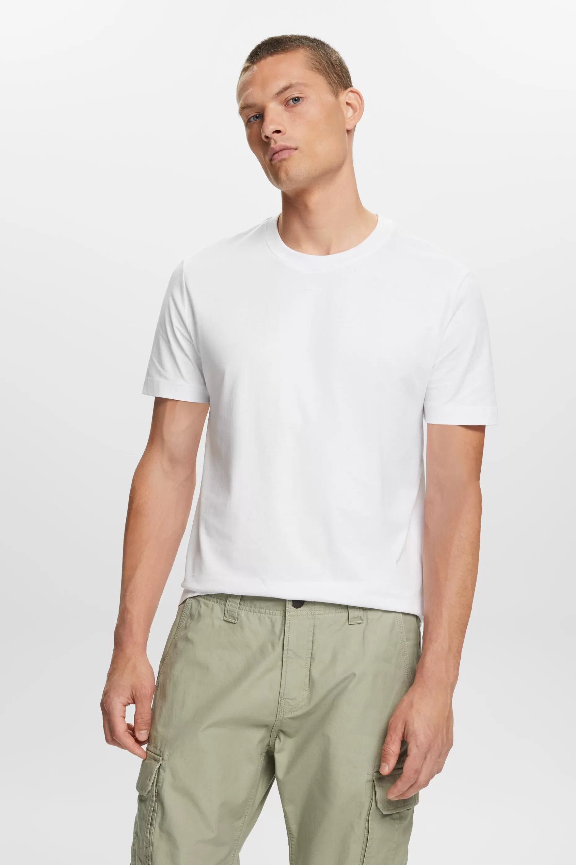 ESPRIT Pima Cotton-Jersey Crewneck T-Shirt at our Online Shop *Men T-Shirts + Polos