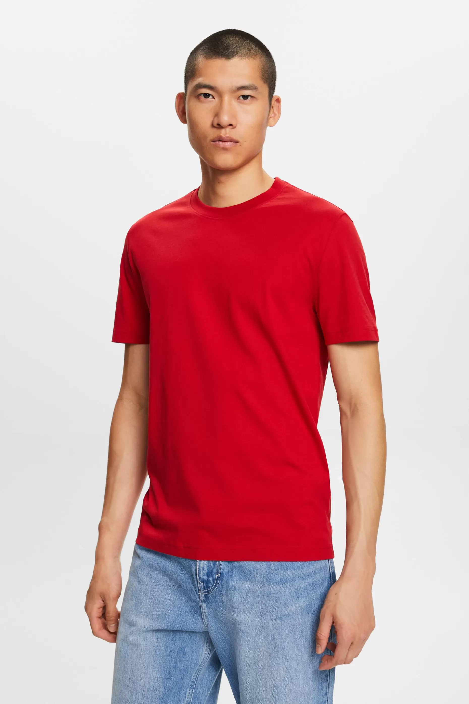 ESPRIT Pima Cotton-Jersey Crewneck T-Shirt at our Online Shop *Men T-Shirts + Polos