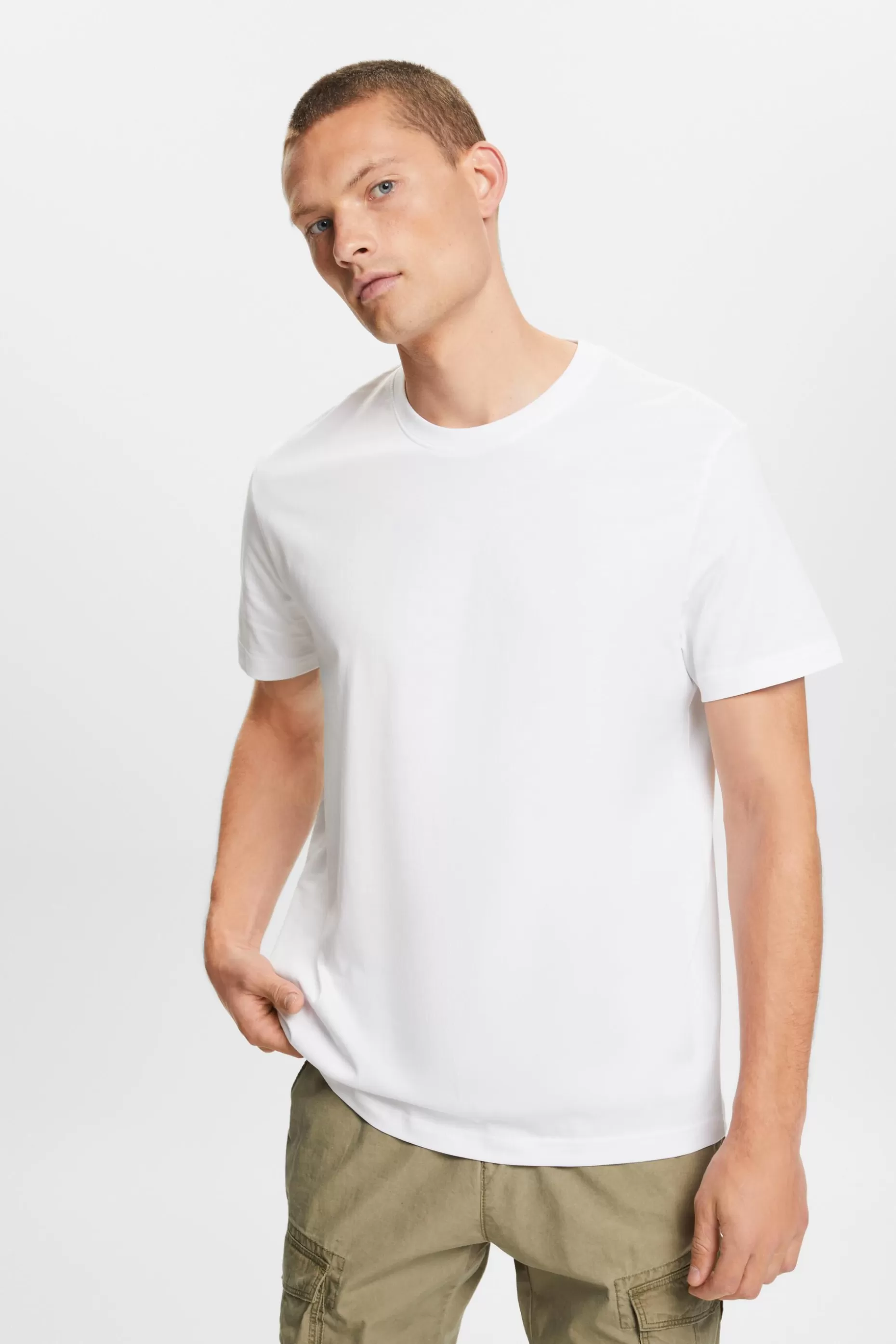 ESPRIT Pima Cotton-Jersey Crewneck T-Shirt at our Online Shop *Men T-Shirts + Polos