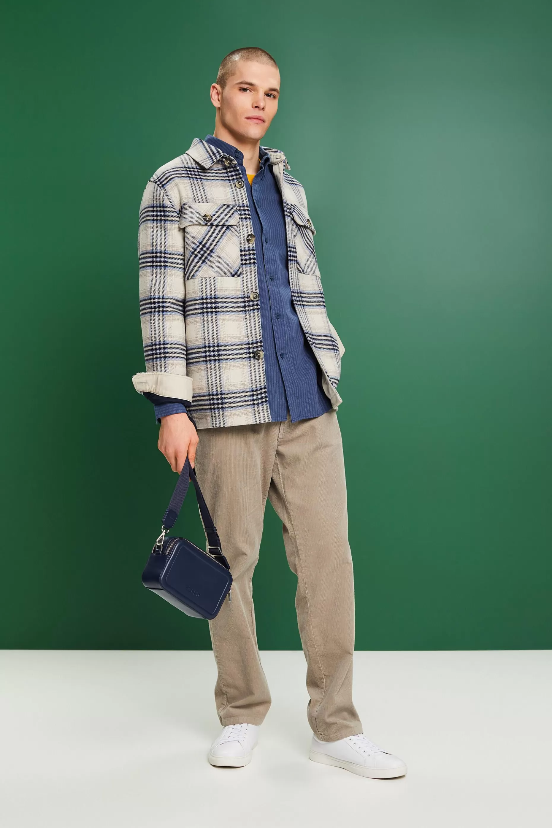 ESPRIT Pinstriped Cotton Flannel Shirt at our Online Shop *Men Shirts
