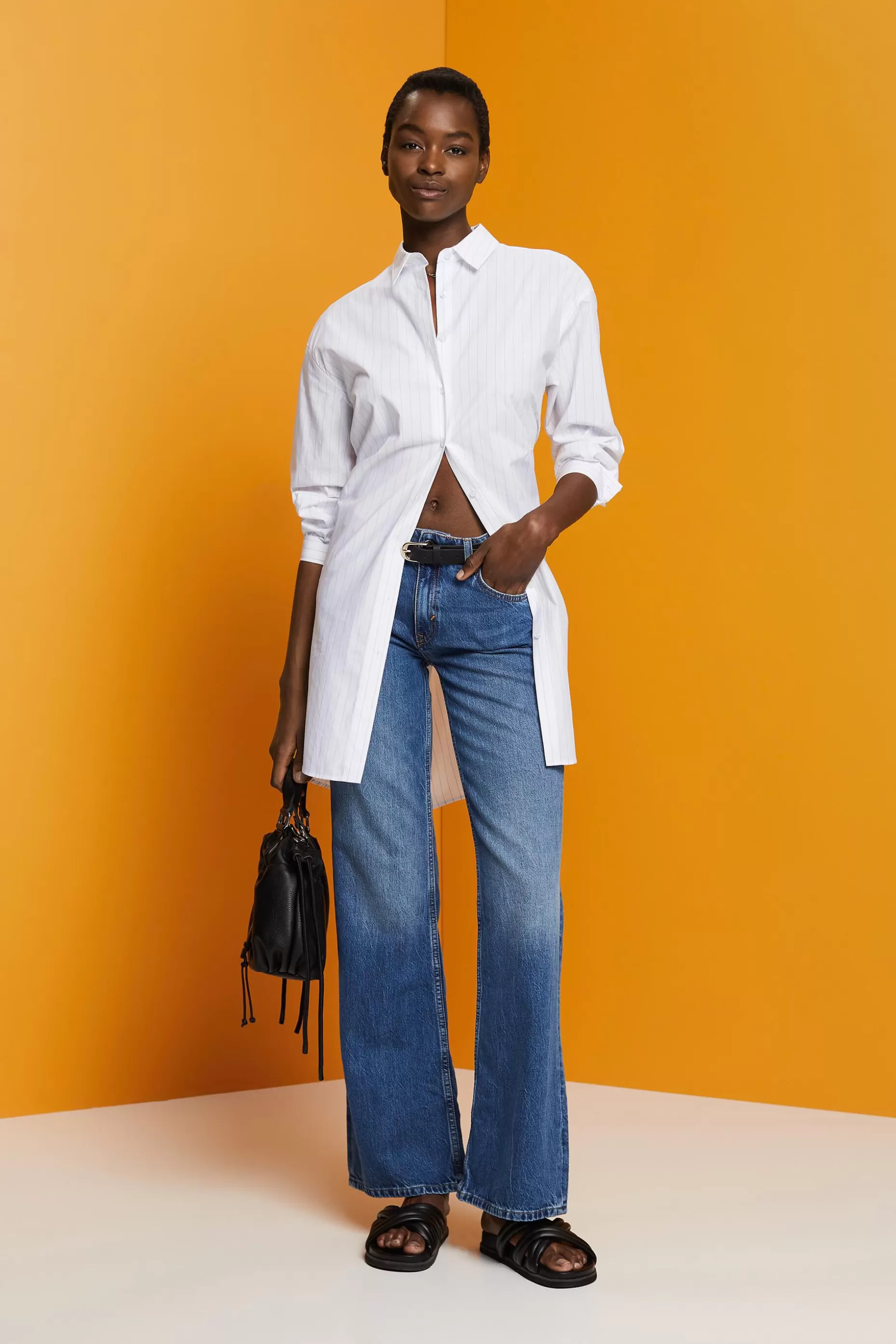 ESPRIT Pinstriped shirt dress, 100% cotton at our Online Shop *Women Dresses + Jumpsuits