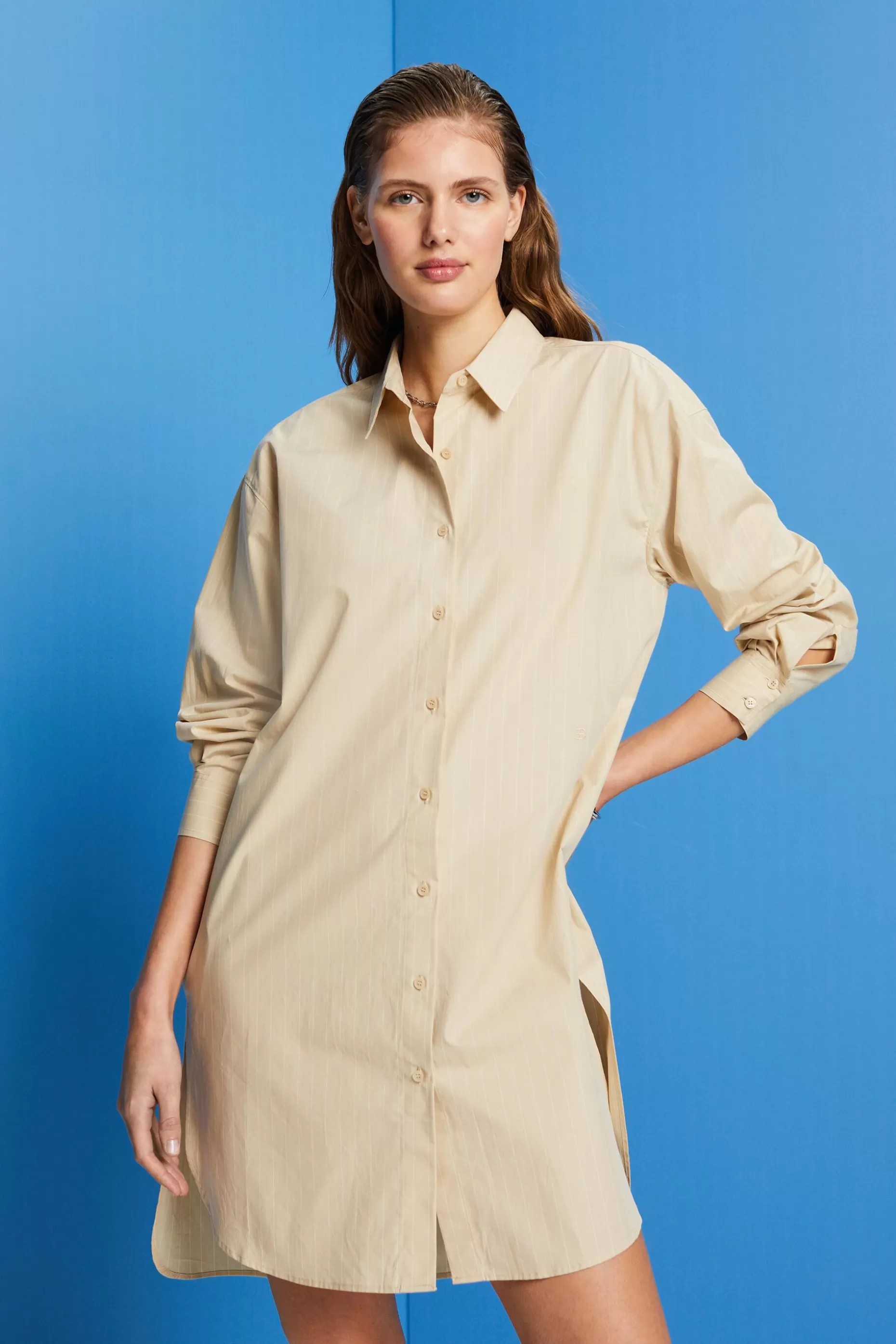 ESPRIT Pinstriped shirt dress, 100% cotton at our Online Shop *Women Dresses + Jumpsuits