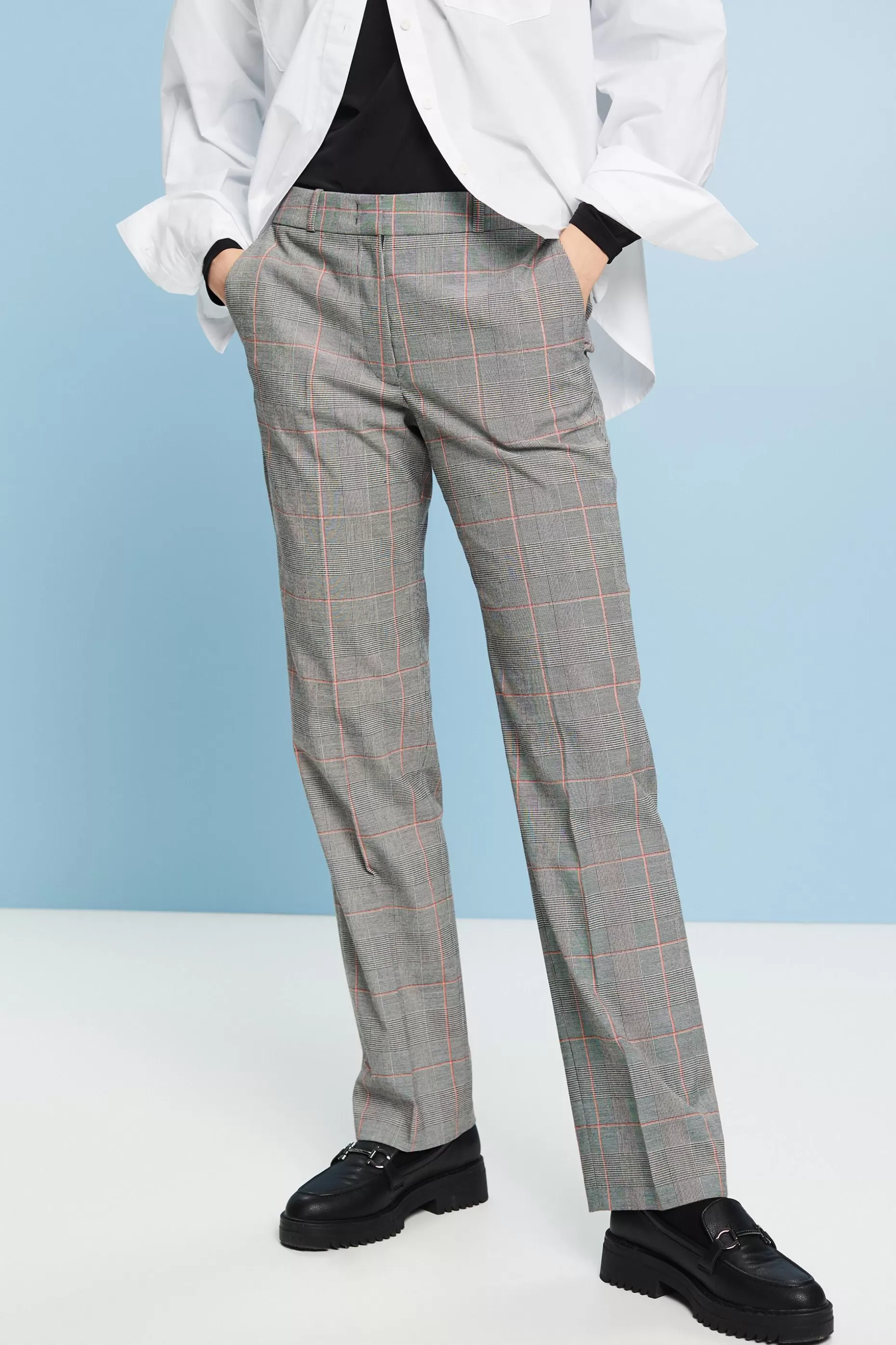 ESPRIT Plaid Straight Leg Pants at our Online Shop *Women Pants + Joggers