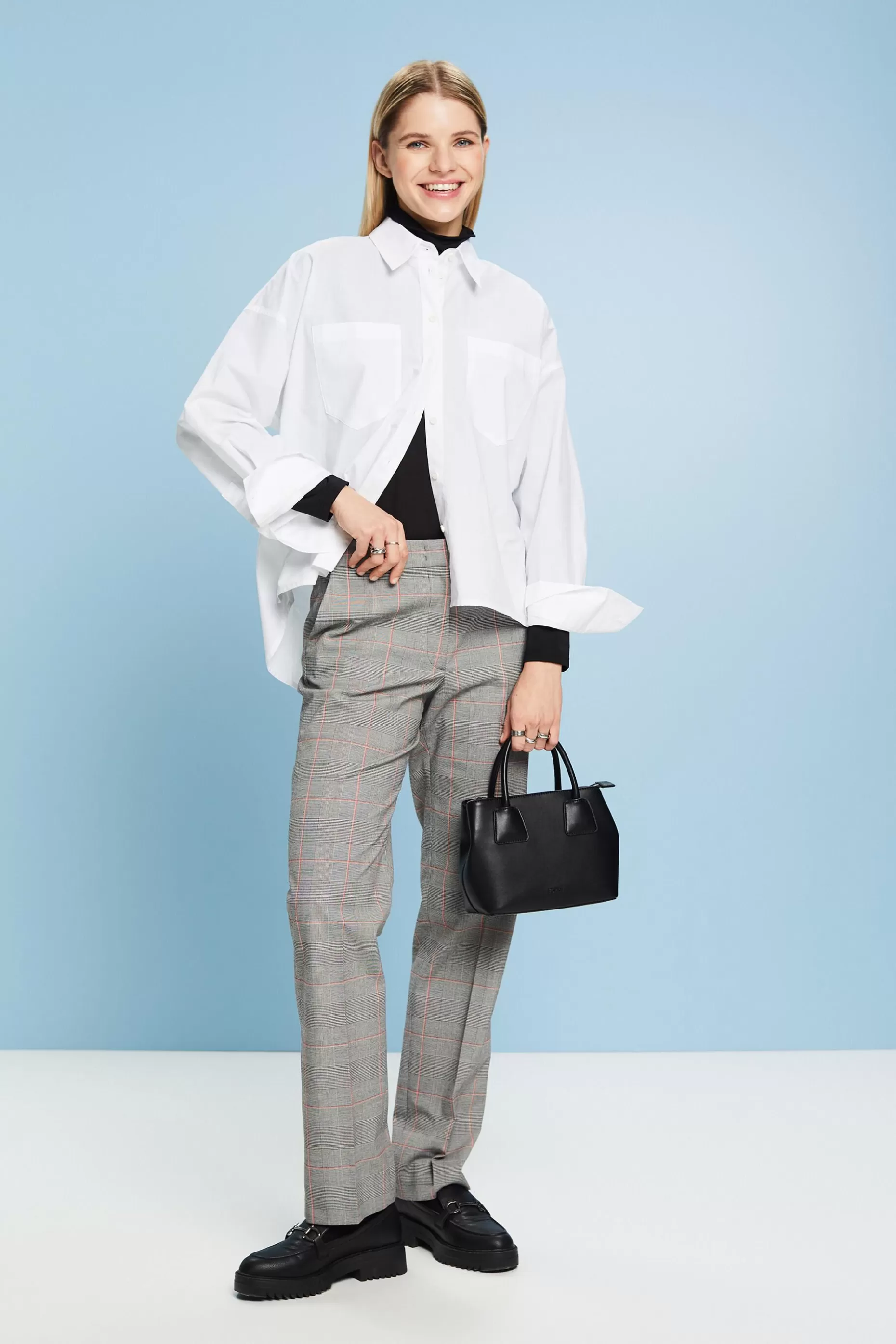 ESPRIT Plaid Straight Leg Pants at our Online Shop *Women Pants + Joggers