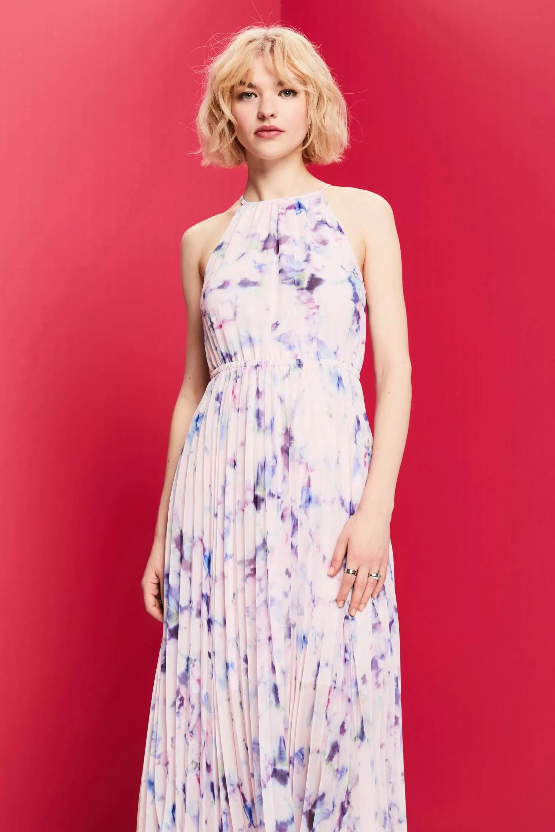 ESPRIT Pleated Chiffon Midi Dress at our Online Shop *Women Dresses + Jumpsuits