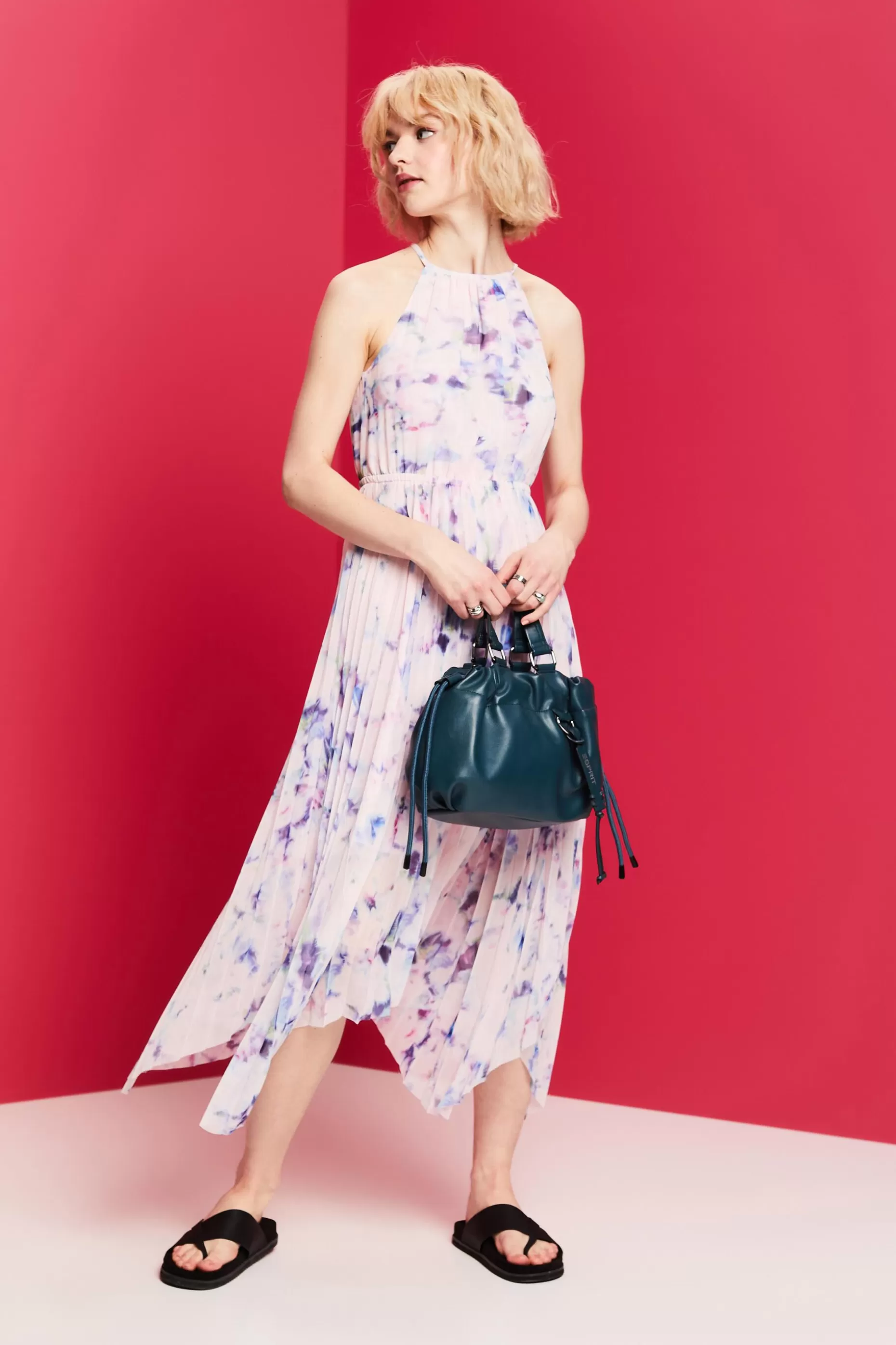 ESPRIT Pleated Chiffon Midi Dress at our Online Shop *Women Dresses + Jumpsuits